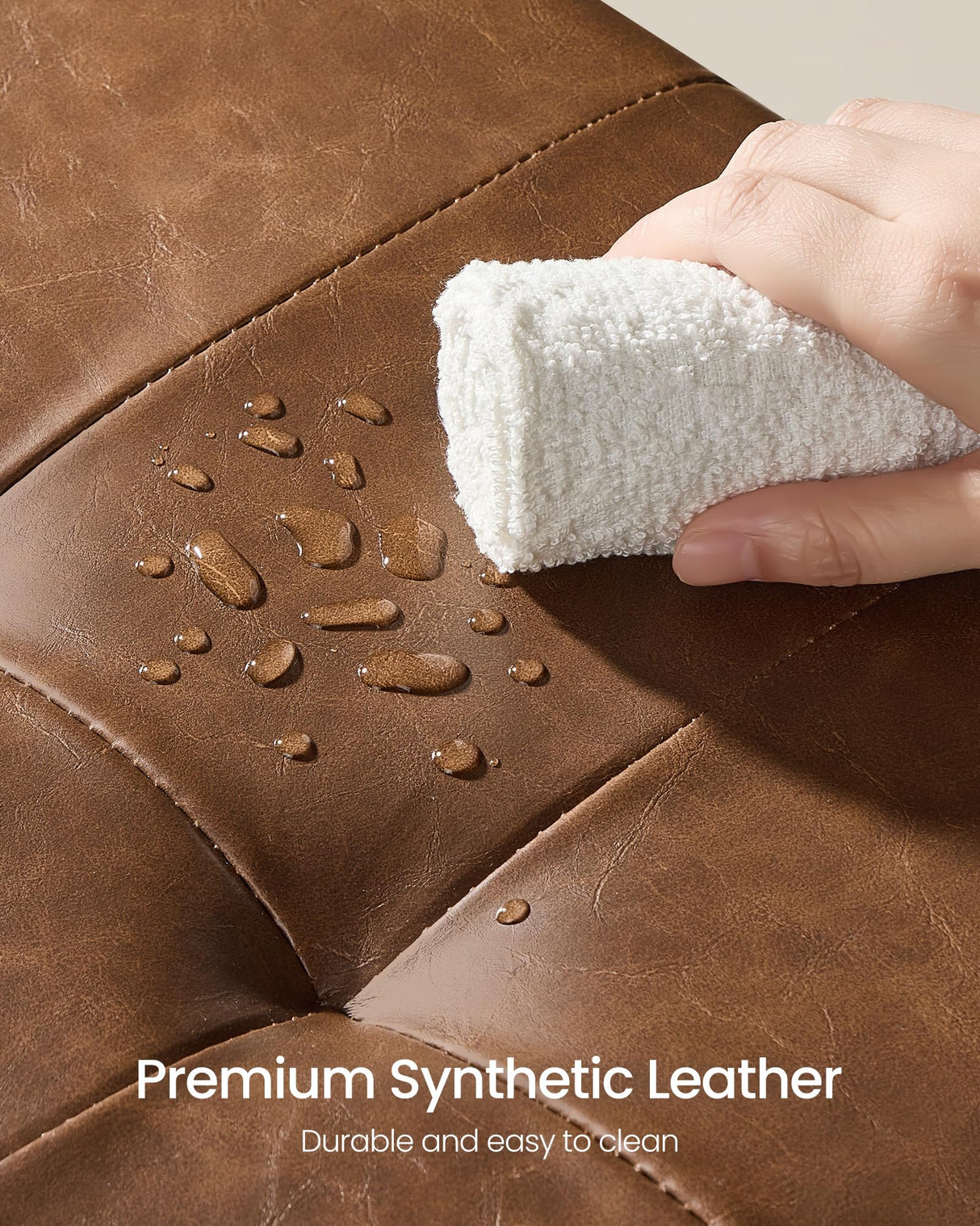 SONGMICS Storage Ottoman, Storage Bench with Legs,15 x 43 x 15.7 Inches, Ottoman Bench, 30 Gal. (112 L), Synthetic Leather, for Living Room, Entryway, Coffee Brown ULSF0514K03 SONGMICS