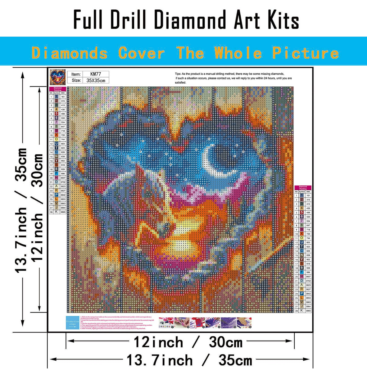 CHWGLFGG 5D Diamond Art Kits for Adults Beginners, Heart-Shaped Horse Landscape Diamond Painting Kits, DIY Full Round Drill Paint by Diamonds Dot Gem Art for Adults, Home Wall Decor 13.7X 13.7 Inch CHWGLFGG