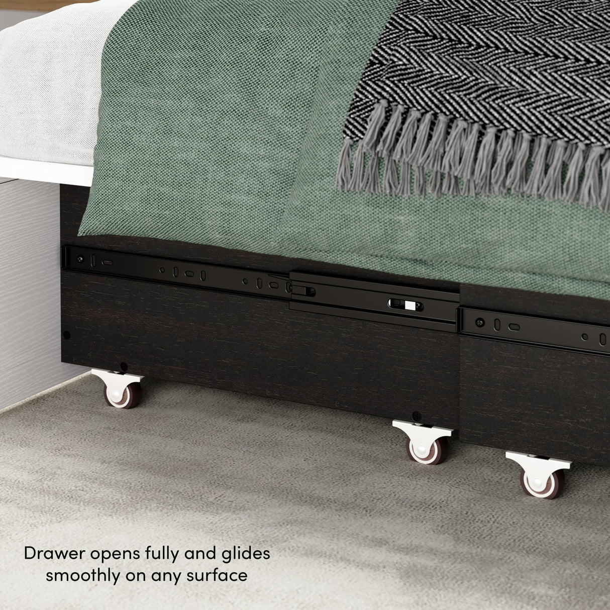 Bestar Murphy Cabinet Bed 65-inch Queen with Pullout Drawer for Bedroom, Guestroom, Key West Collection, Modern, White Bestar