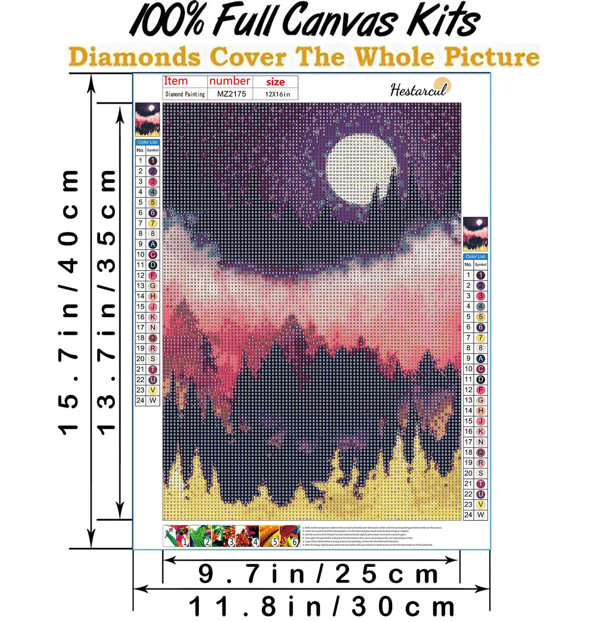 Hestarcul Diamond Art Kits,Abstract Diamond Painting Kits for Adults,Paint with Diamonds Round for Gift,Wall Decor(12x16) Hestarcul