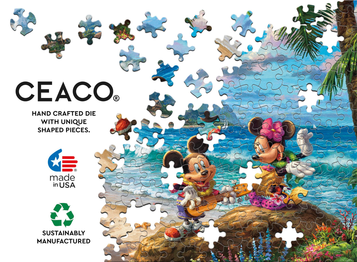 Ceaco - Thomas Kinkade - Disney - Mickey & Minnie in Hawaii - 1000 Piece Jigsaw Puzzle Ceaco