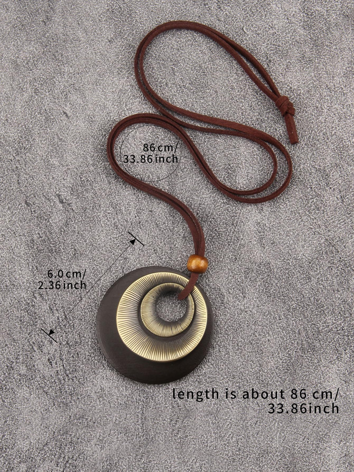 Bjesinmo Wooden Necklaces for Women Long Brown Necklaces Boho Pendant Necklace for Women Ethnic Style Wood Jewelry Necklace Bjesinmo