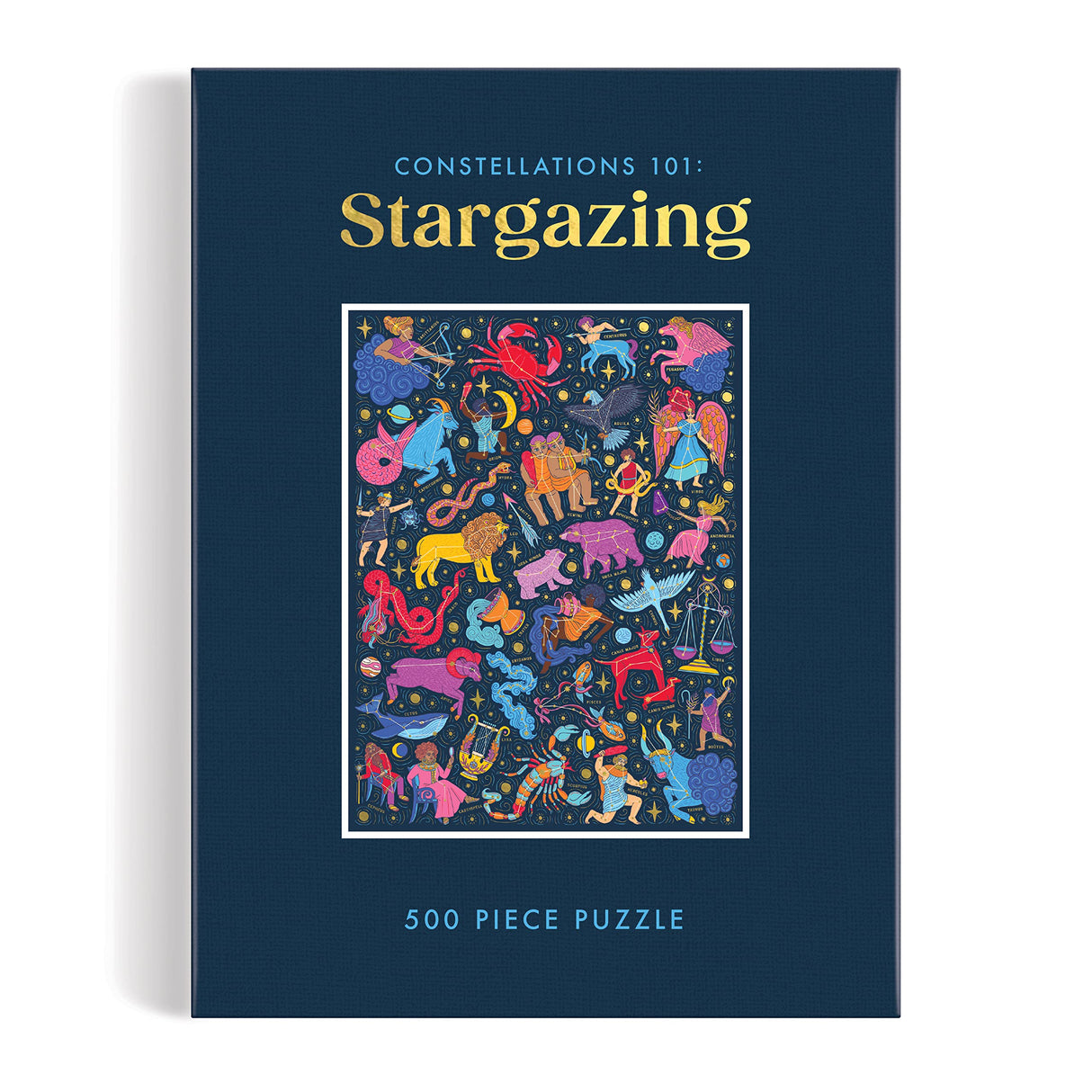 Galison Constellations 101: Stargazing – 500 Piece Book Puzzle with Beautiful Zodiac and Constellation Artwork Packaged in Magnetic Keepsake Book Sized Box Galison