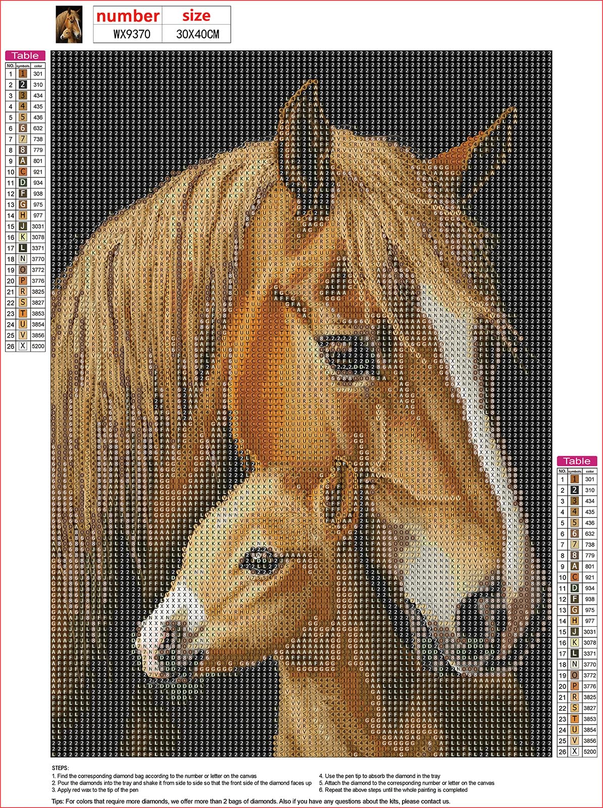 MXJSUA Horses Diamond Painting Kits for Adults, 5D Horses Diamond Art Kits for Beginners, DIY Full Drill Crystal Gem Painting Kits for Home Wall Decor 12x16 Inch MXJSUA