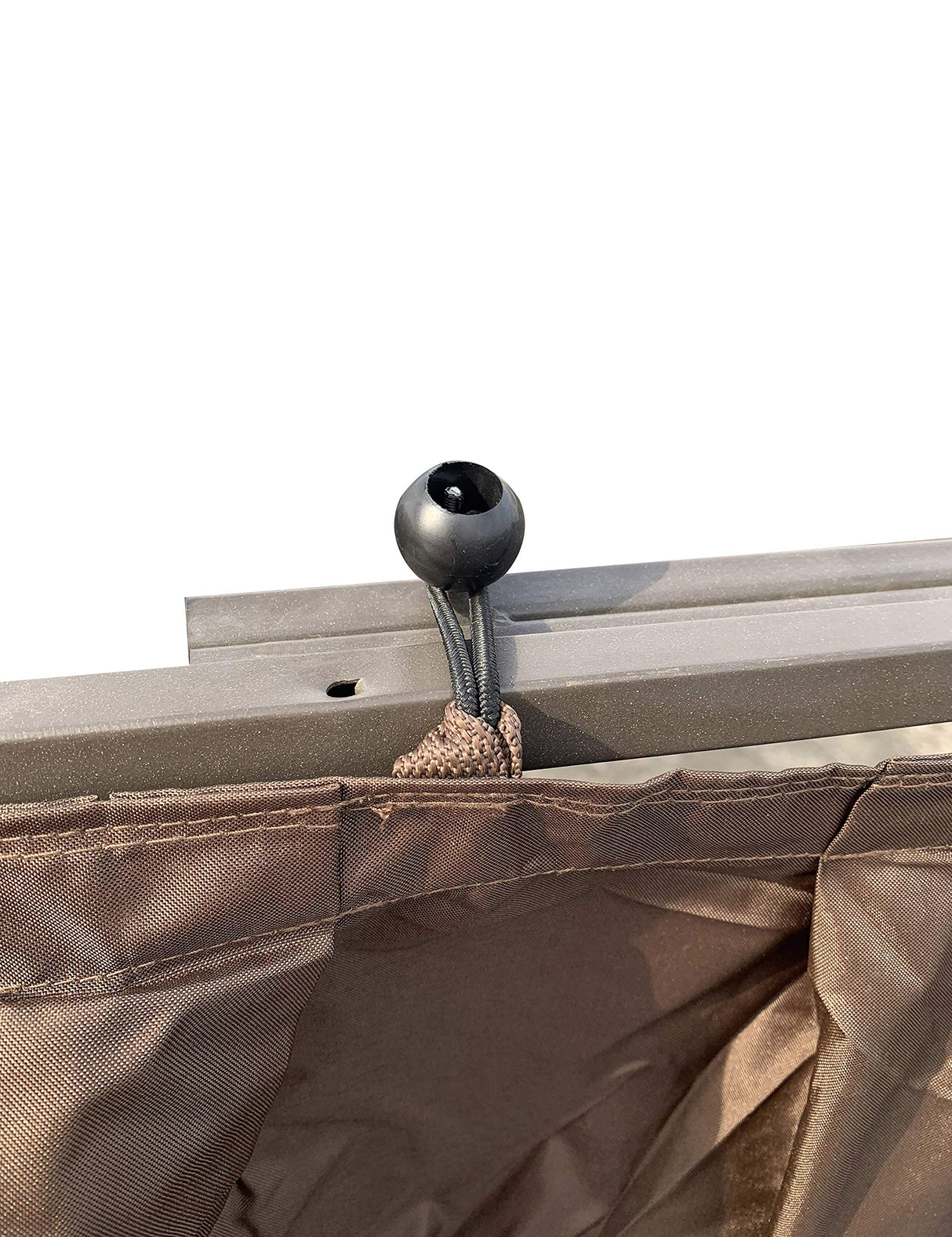 APEX GARDEN 4 Poles Brown Corner Curtain Set for Lowe's 10' x 12' Gazebo Model #GF-12S004BTO / GF-12S004B-1 (Corner Curtains Only) (Dark Brown) - WoodArtSupply