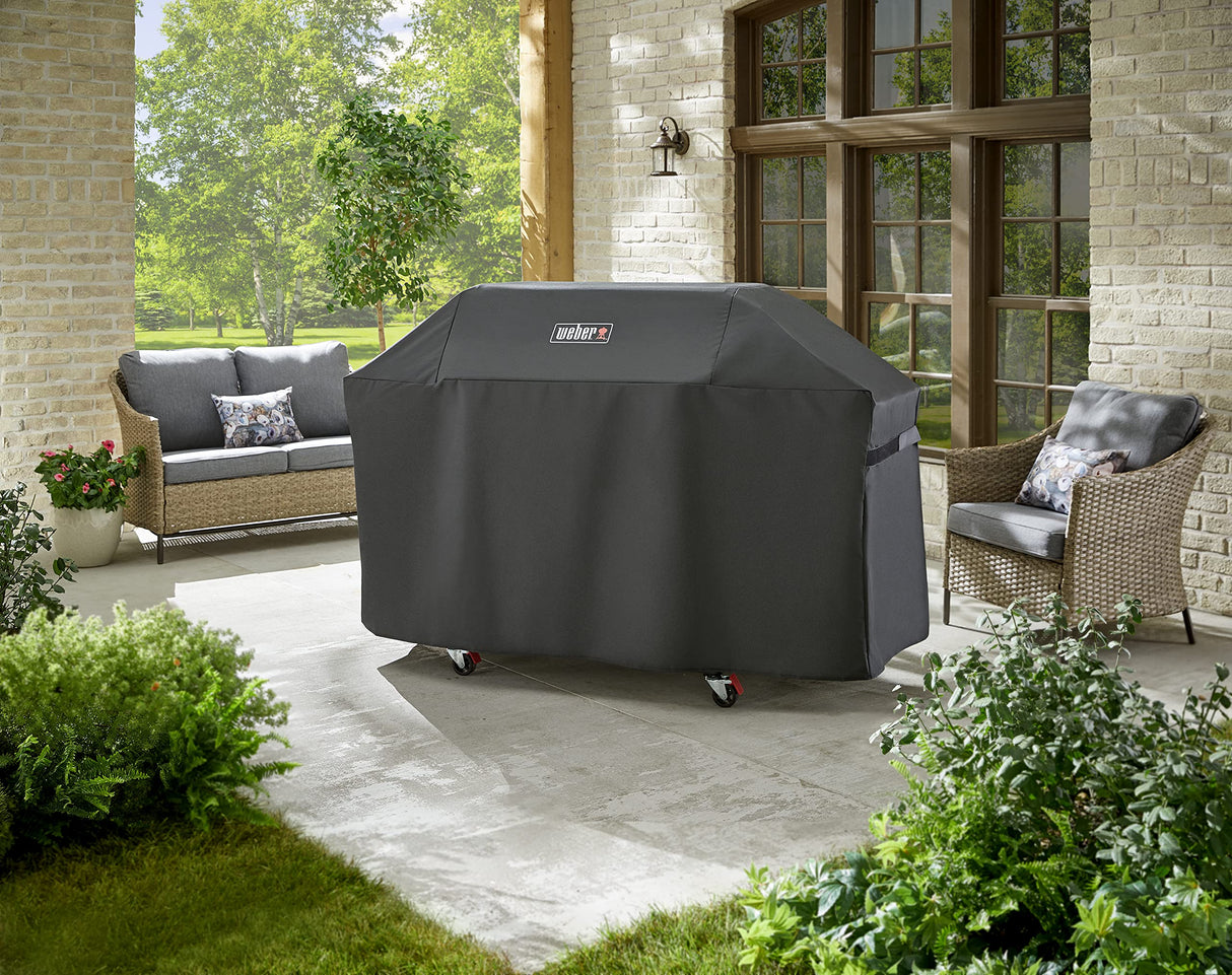 Weber Genesis 400 Series Premium Grill Cover, Heavy Duty and Waterproof, Fits Grills Up To 69 Inches Wide Weber