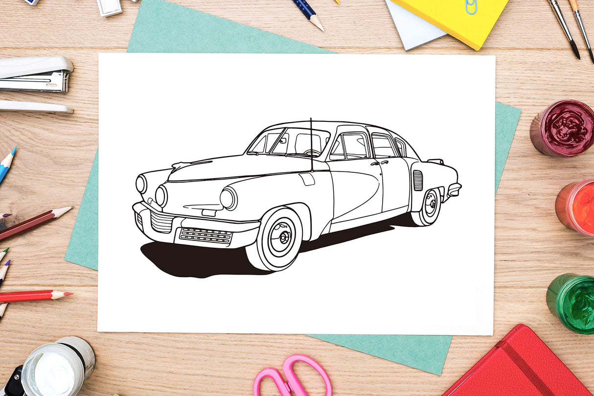 Classic Cars Coloring Book: A Collection of 50 Iconic Classic Cars | Relaxation Coloring Pages for Kids, Adults, Boys, and Car Lovers WoodArtSupply