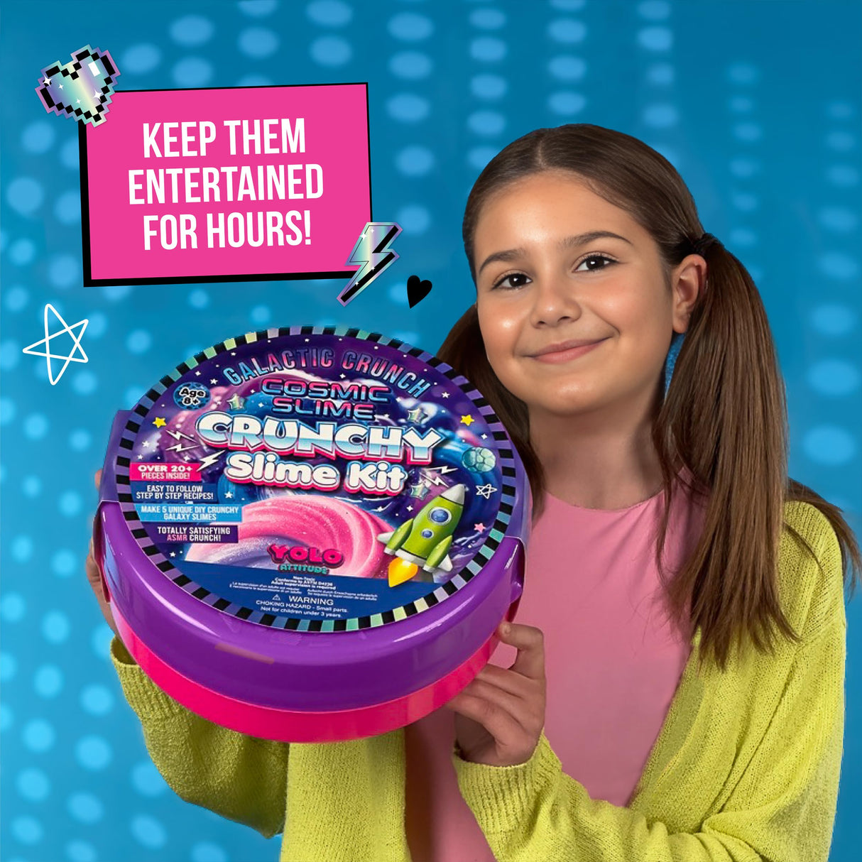 Galaxy Slime Kit for Kids Ages 8-12 - DIY Space Slime Set with Glow-in-The-Dark Effects and 20+ Fun Add-Ins - for Boys and Girls Who Love Creative Play YOLO Attitude