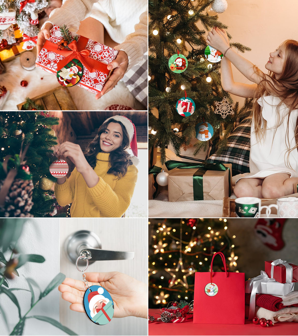 Duufin 40 Pieces Sublimation Ornament Blanks 3" Sublimation Christmas Ornament Blanks Round Blank Sublimation Ornaments for Christmas Tree Décor, DIY Handmade Crafts(3 inches) Duufin