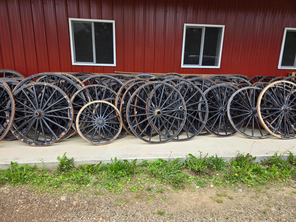 Used Amish Country Collectible Authentic Wagon Wheel Off an Amish Horse Buggy Carriage from The Farming Community in OH WoodArtSupply