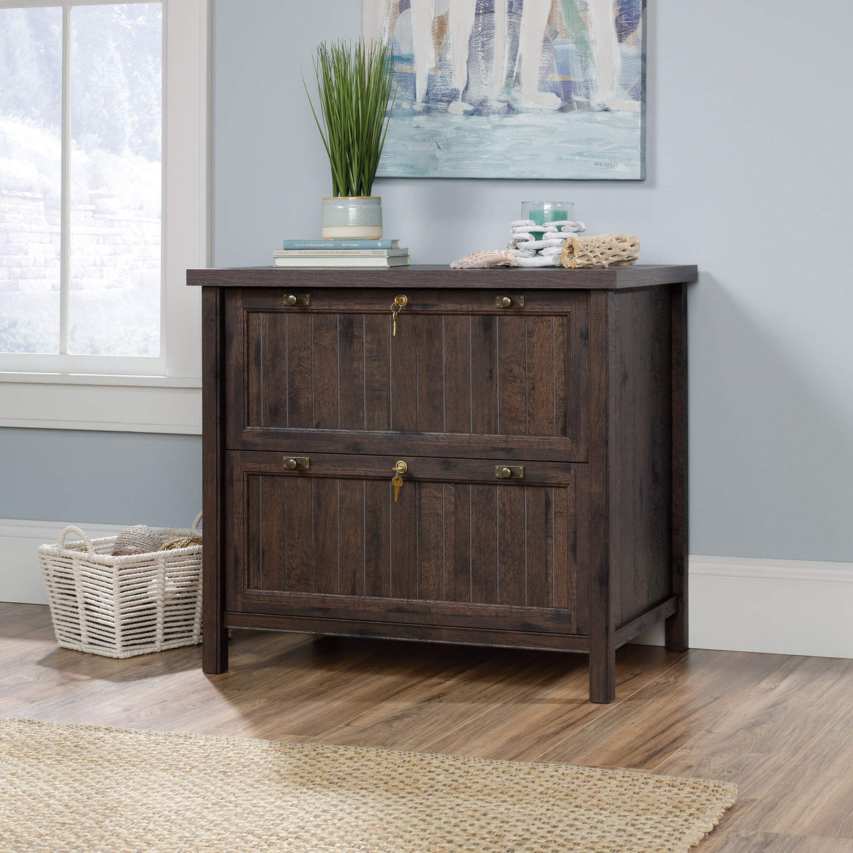 Sauder Costa Lateral File, Coffee Oak finish Sauder