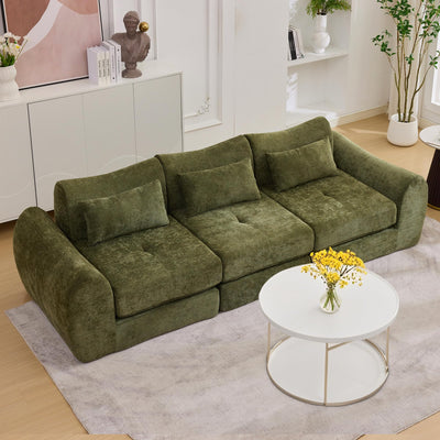 MAXMAXX 102" Cloud Sofa, 4-in-1 Folding Sofa Bed, Floor-Standing Boneless Couch, Futon Sofa Bed for Living Room, Bedroom and Entertainment Room (Green)
