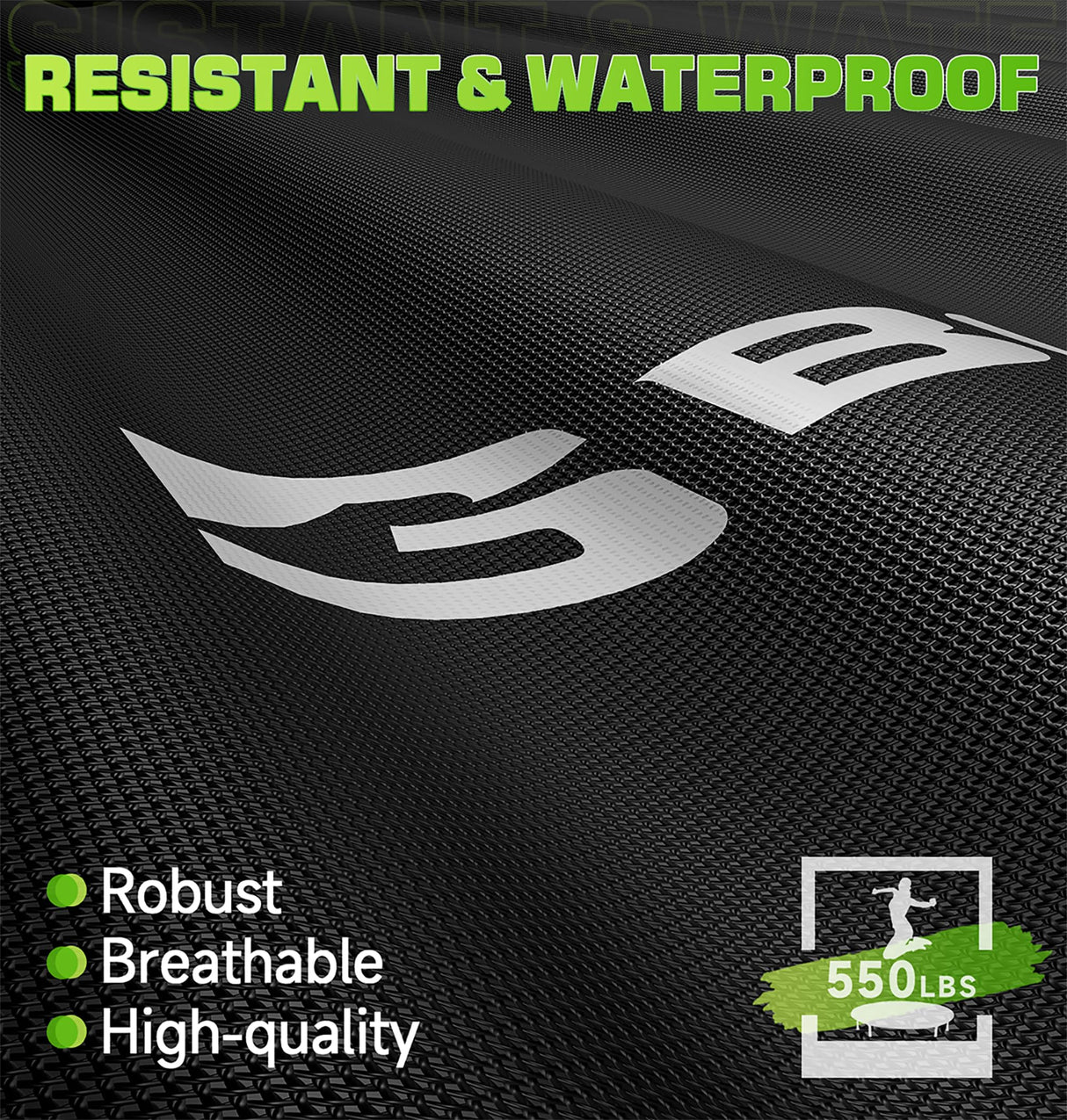 BCAN 48" Mini Trampoline, 550 LBS Fitness Trampoline with T-Adjustable Handle Bar, Bungees, Stable & Quiet Exercise Rebounder for Adults Indoor/Garden Workout-Green BCAN