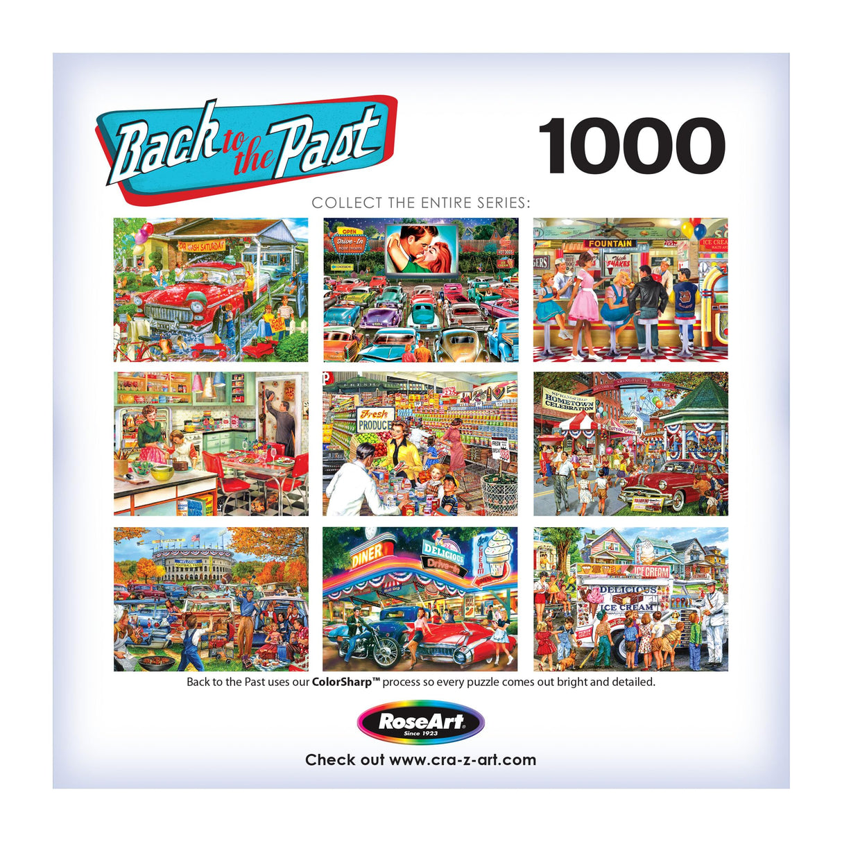 RoseArt - Back to The Past - Tailgating Fun - 1000 Piece Jigsaw Puzzle for Adults RoseArt