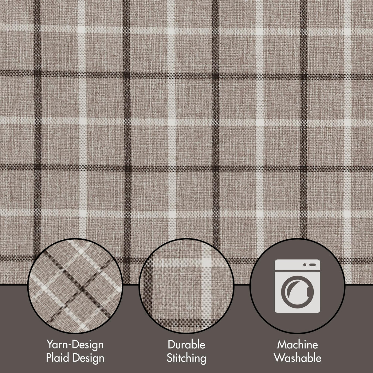 Madison Park Anaheim Cabin Plaid Curtain Window, Thermal Insulated Fleece Lining, Living Room Decor Room Darkening Drape for Bedroom, 1-Single Panel Pack, 50" x 84", Rod Pocket, Brown Madison Park