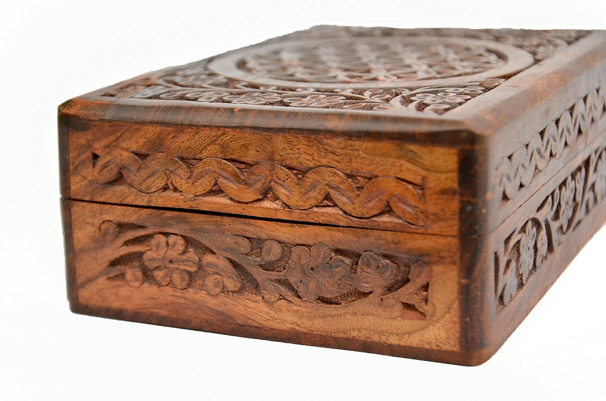 New Age Source The Carved Wood Box Flower of Life New Age Source