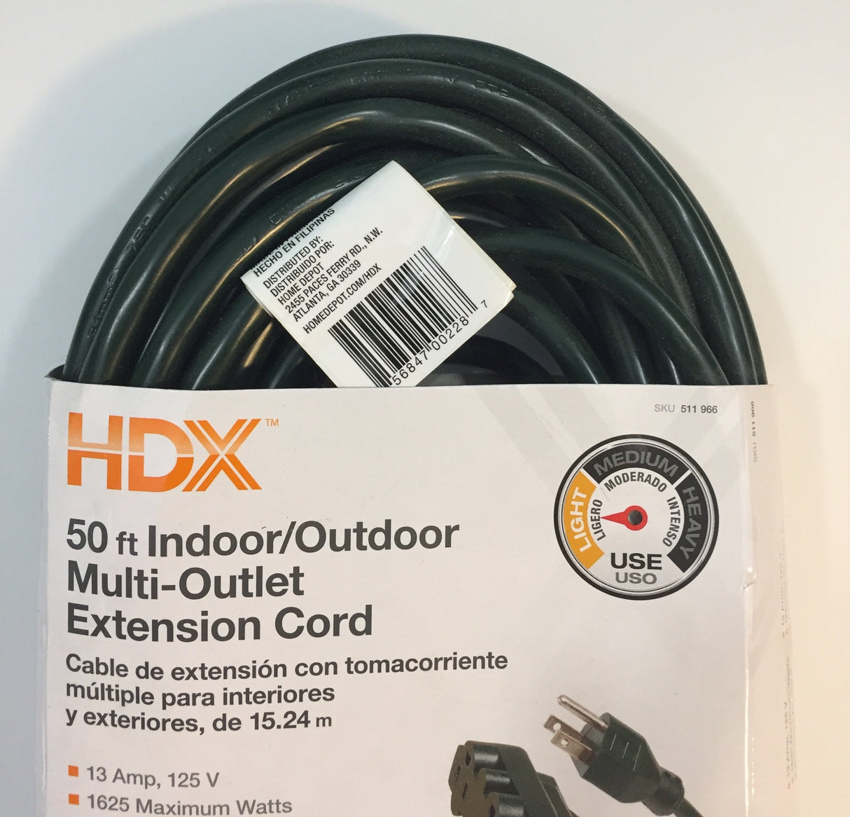 HDX 50 ft Light Duty Extension Cord HDX
