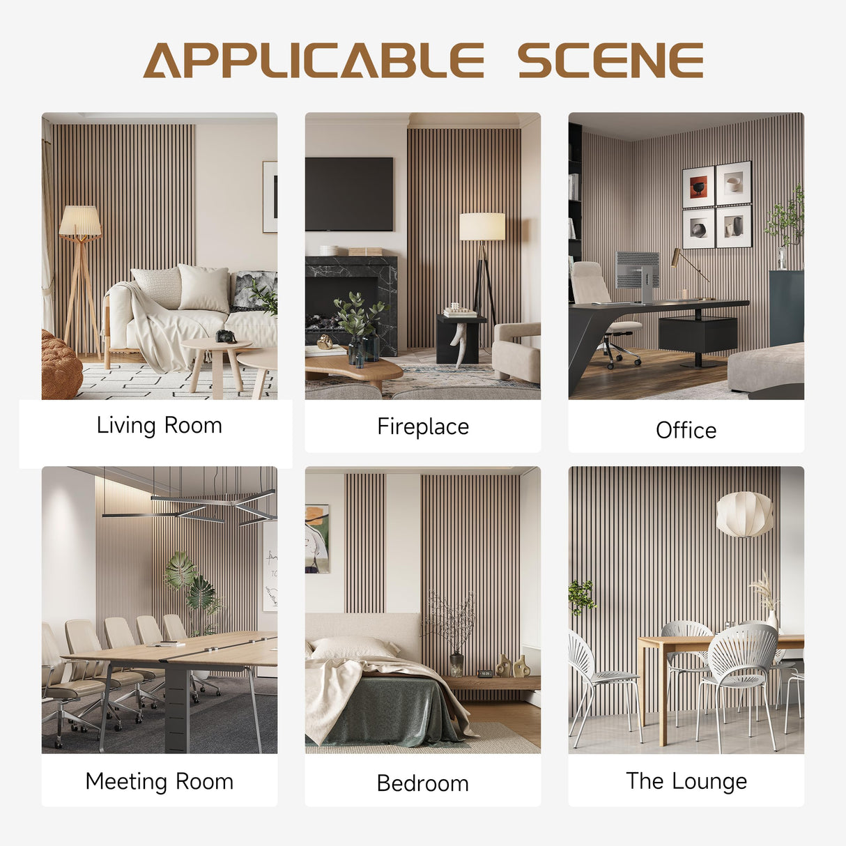 POHARE Wood Slat Wall Panels, 2 Pack 8 x 1 ft Decorative Wood Panels for Wall,Stylish Wall Panels for Interior Wall Decor, Modern Acoustic Wood Wall Panels with Felt Backing, Natural POHARE