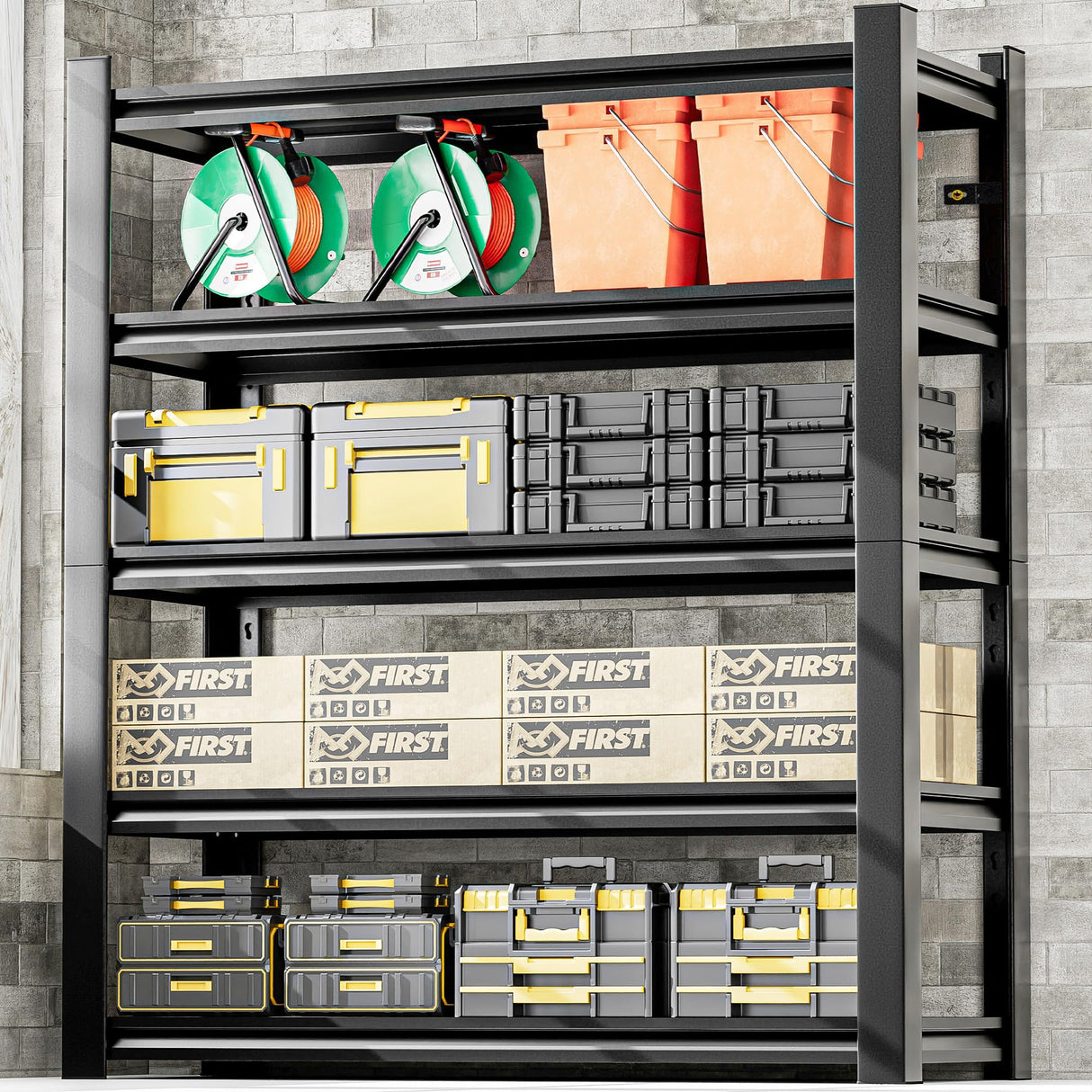 Okeiylaid 78" Hx39 Wx16 D 5-Tier Garage Shelf, 3000 lbs Capacity, Heavy Duty Storage Shelves, Easy Assembly Adjustable Stainless Metal Shelving, Suitable for Garage,Basement,Office,Farmhouse etc Okeiylaid