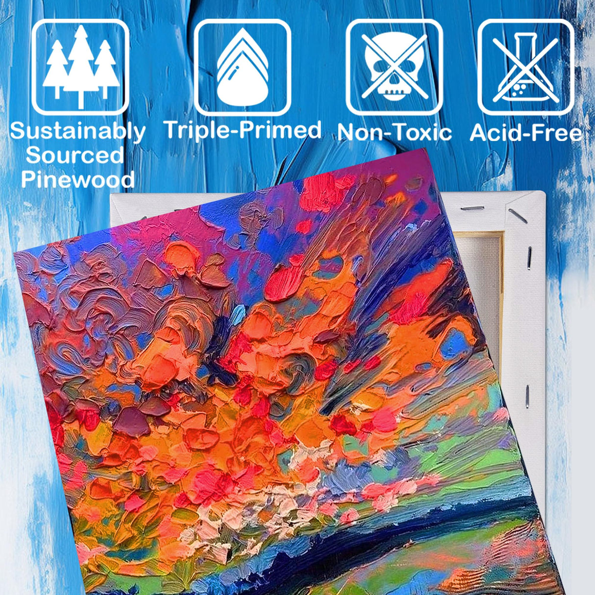 Halobios Stretched Canvases for Painting with 11x14 Inch, 5x7 Inch, 8x10, Painting Canvas for Acrylics,Oils & Other Painting Media, 5/8 Inch Profile 100% Cotton Artist Framed Canvas(3 Packs) Halobios