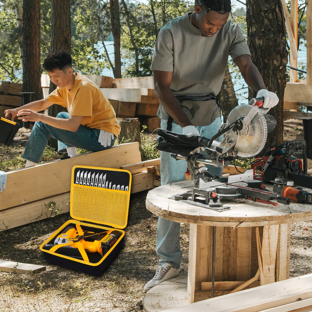 khanka Hard Case for Dewalt 20V MAX Blower(DCE100B)+Hard Case for DEWALT 20V MAX XR Jig Saw DCS334B / DCS335B khanka