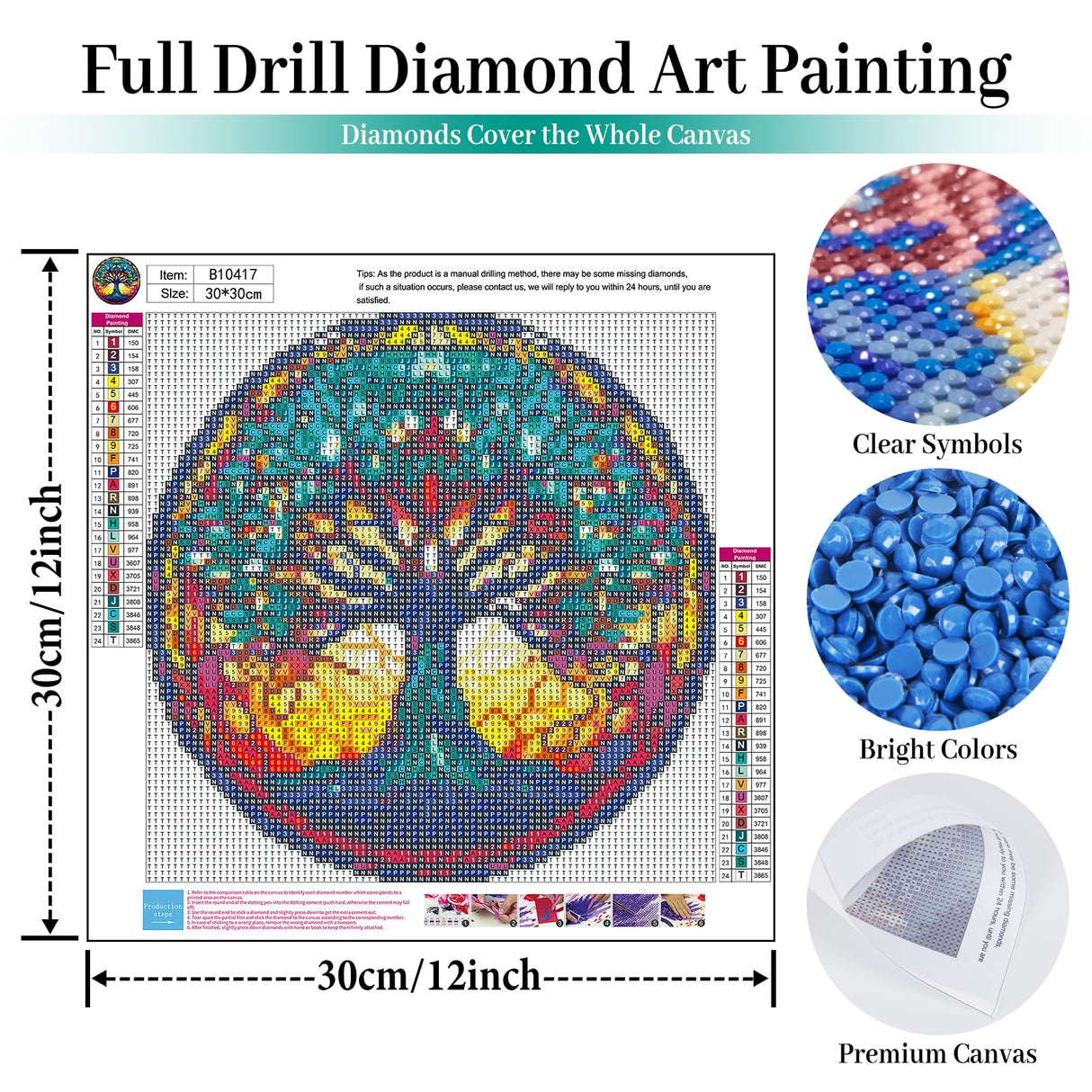 Fountor Tree of Life Diamond Art Kits for Adults - Stained Glass Diamond Painting Kits for Adults Beginners, DIY 5D Tree of Life Round Diamond Gem Art Kits for Gift Home Wall Decor 12x12inch Fountor