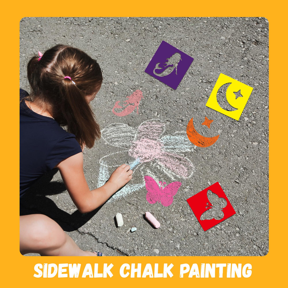 24 Piece Stencils for Kids Stencils for Painting Sidewalk Chalk Stencil Outdoor Garden Themed Stencil Kids Style Collection-5in TMTECHJS