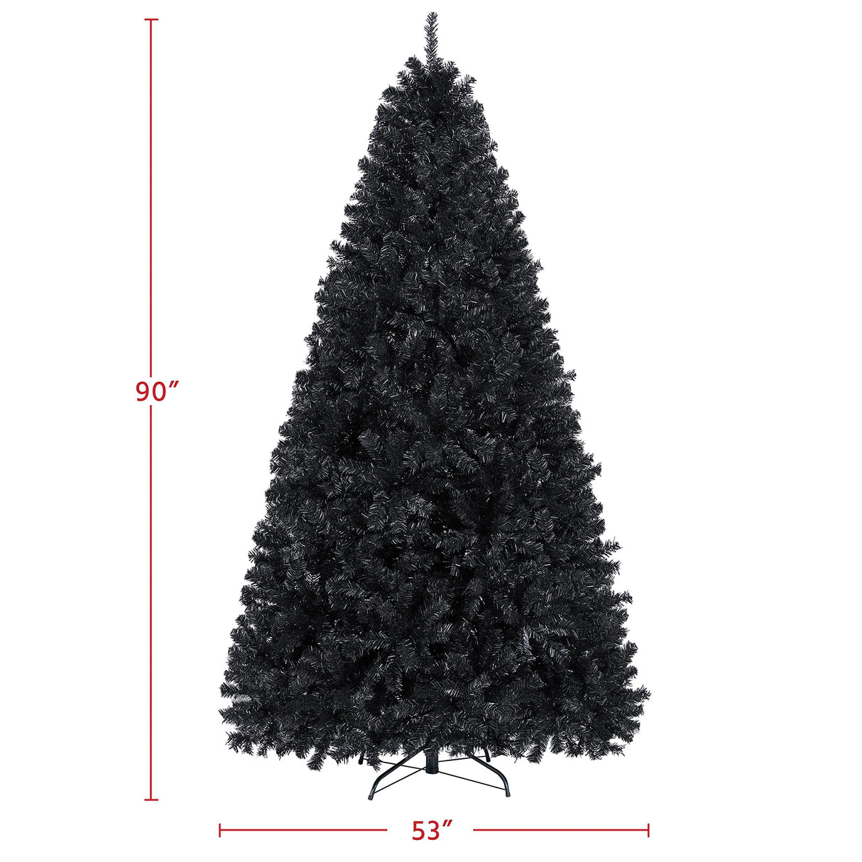 Yaheetech 7.5ft Black Artificial Christmas Pine Tree Seasonal Holiday Carnival Home Party Decoration for Home, Office Indoor Outdoor with 1749 Branch Tips and Foldable Stand Yaheetech