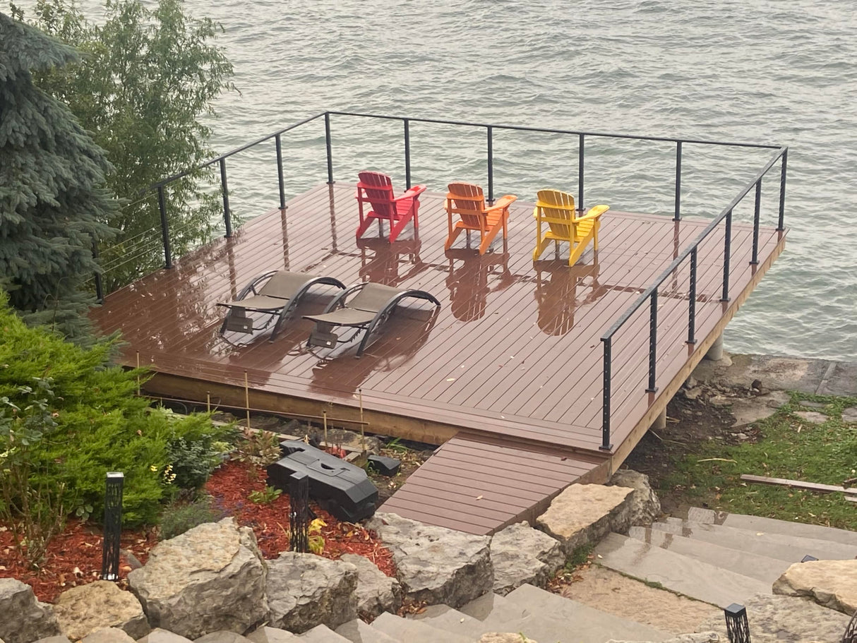 Senmit Cable Railing Post - Stainless Steel Square Fence Post for Deck Cable Railing System, Flat Top 42"x2"x2" - 12 Holes Level Pre-Drilled, Matte Black Senmit