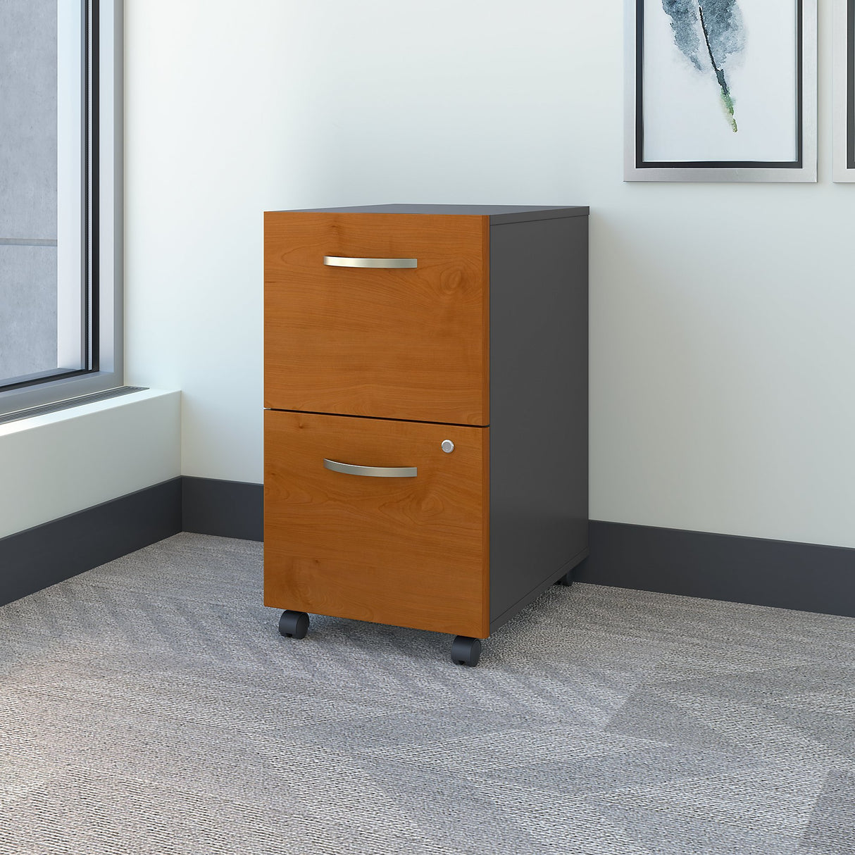 Bush Business Furniture Series C Home Office Furniture Set, Natural Cherry Bush Business Furniture