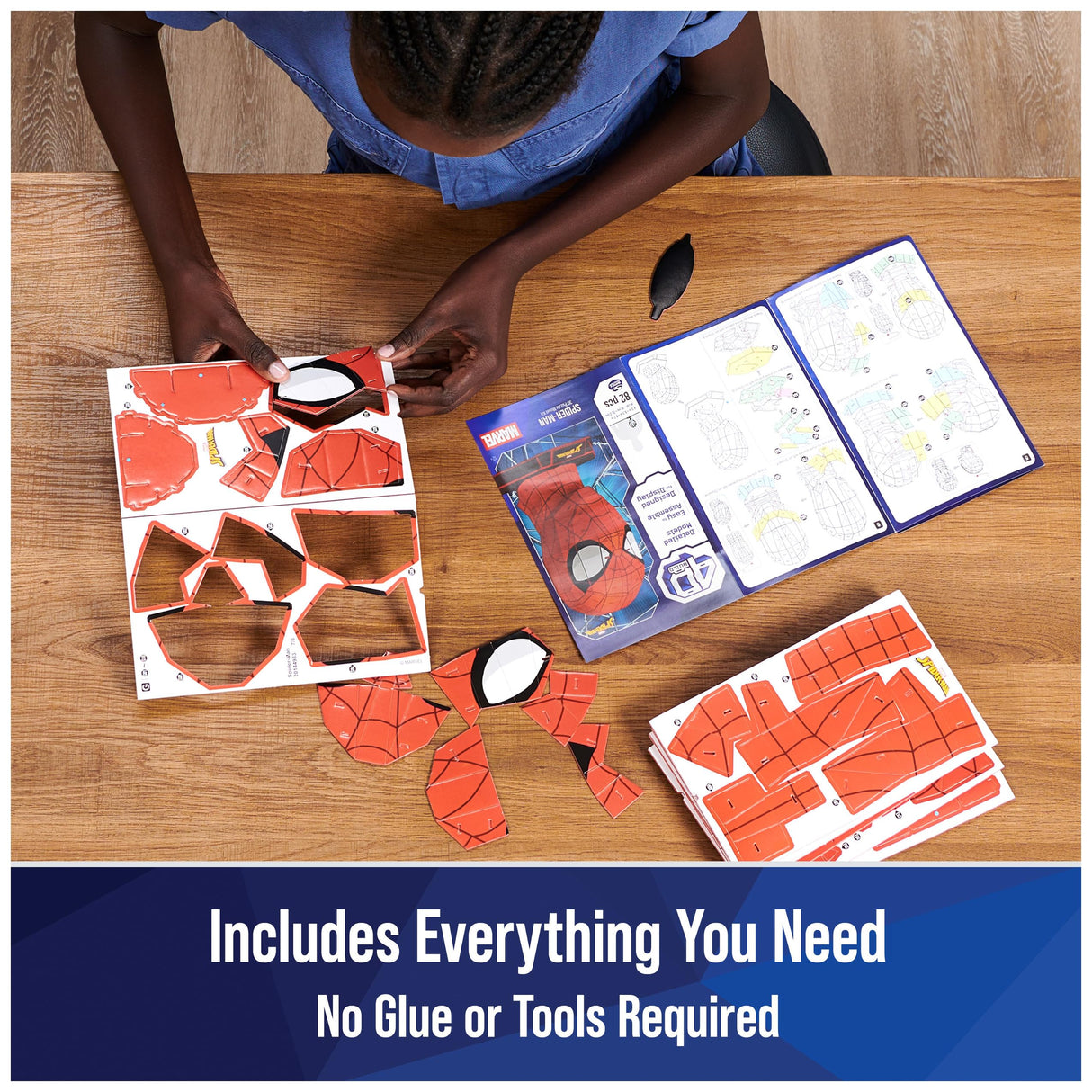 4D Build, Marvel Spider-Man 3D Puzzle Model Kit with Stand 82 Pcs | Spider-Man Desk Decor | Building Toys | 3D Puzzles for Adults & Teens 12+ 4D Build