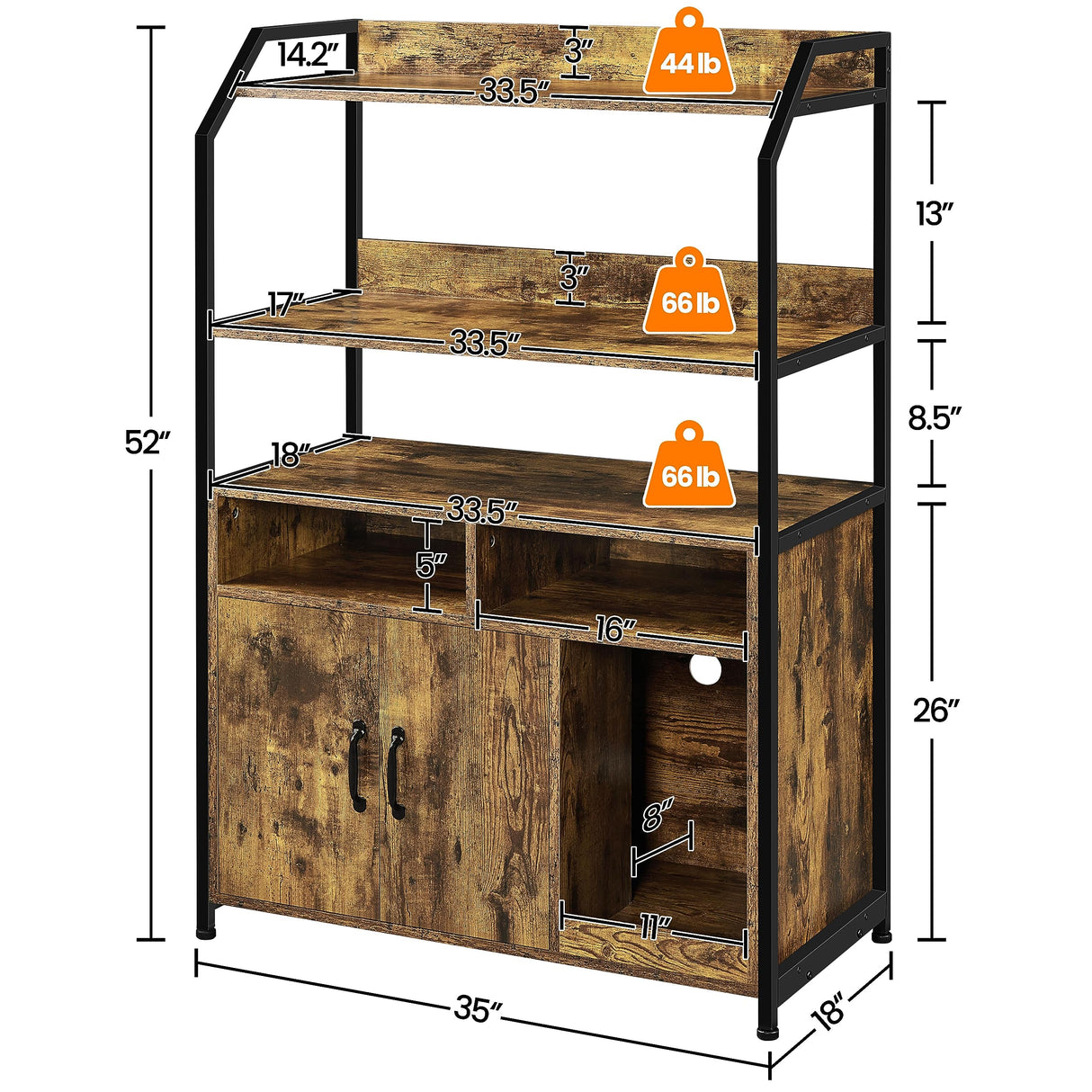 Yaheetech Cat Litter Box Enclosure, Hidden Litter Box Furniture w/Shelf & Storage Compartments, Cat Washroom, Wood Cat House, Rustic Brown Yaheetech