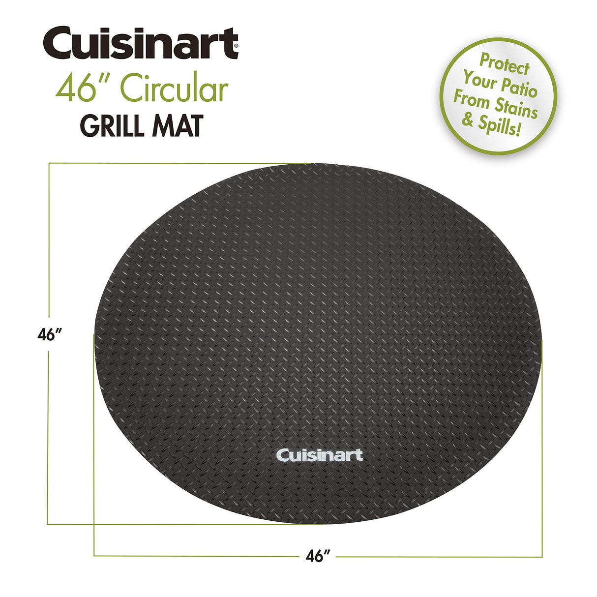 Cuisinart CGMT-046, 46" Circular Grill Mat, Mat-46, Black Cuisinart