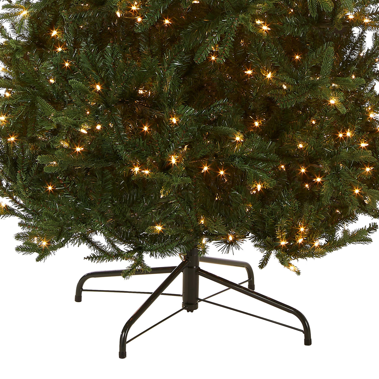 National Tree Company Pre-Lit 'Feel Real' Artificial Slim Christmas Tree, Green, Tiffany Fir, White Lights, Includes Stand, 9 Feet National Tree Company