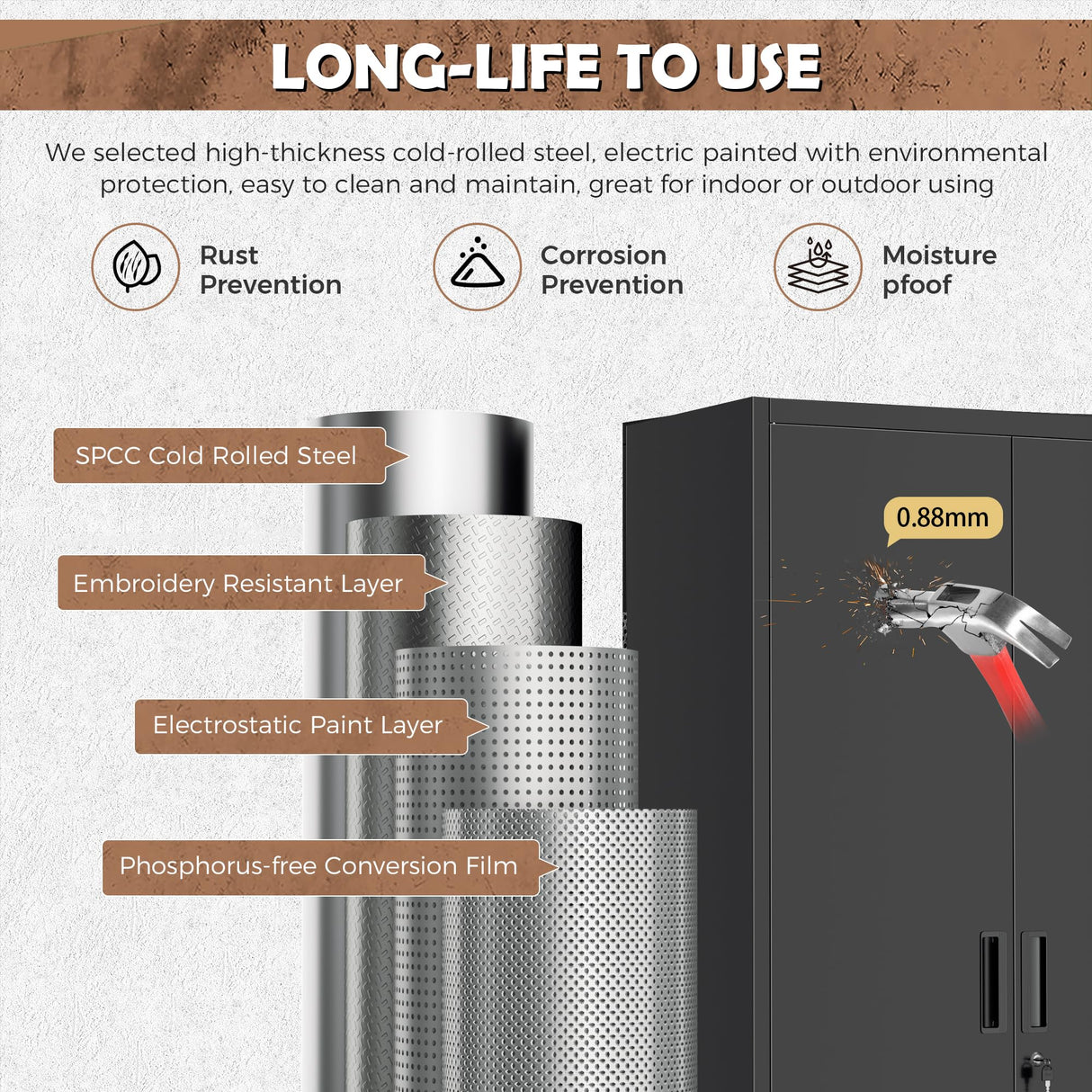 INTERGREAT Metal Garage Storage Cabinet with Wheels, Rolling Storage Cabinet with Locking Doors and 4 Adjustable Shelves,- 73" Steel Tool Cabinet for Home Office,Garage,Warehouse,Black INTERGREAT