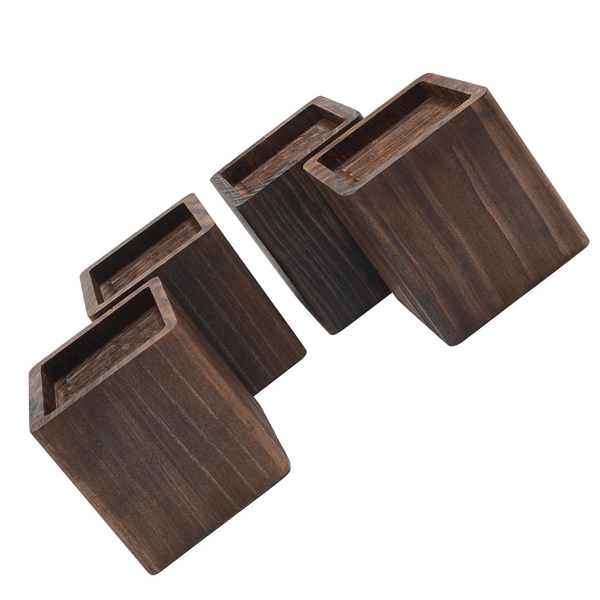 Bed Frame Riser -Furniture risers -4 Pack, 4 Inch Heavy Duty Wooden Furniture Riser- Handmade Rustic Pine Square Risers with Non-Slip Pads-, Furniture Lifters for Sofa Bed Frame Table Chair WoodArtSupply
