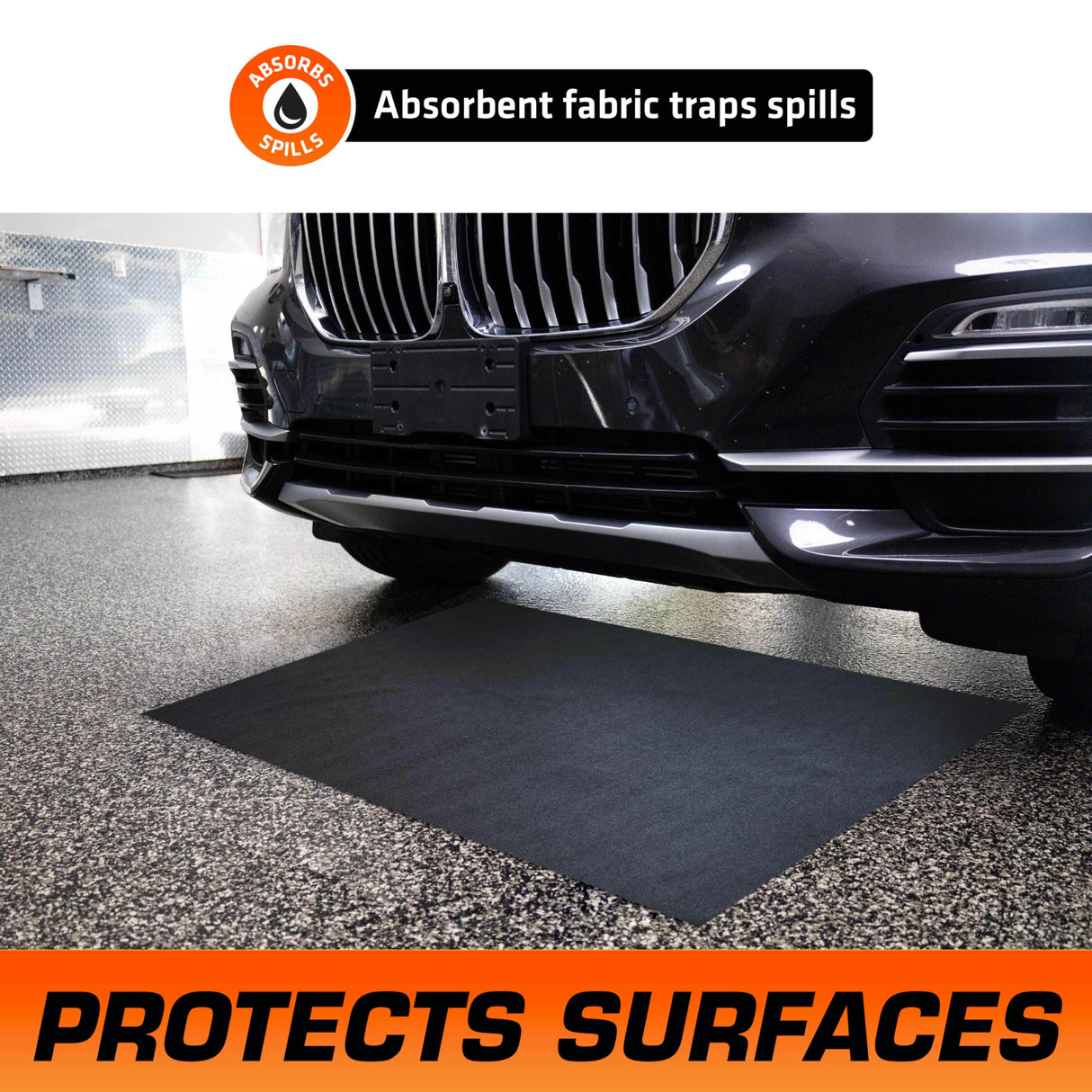 Armor All Premium Oil Spill Mat, Garage Floor Maintenance Mat (30" x 59"), Absorbent Oil Pad, Reusable, Washable, Durable, Waterproof Backing Contains Liquids, Protects Surface (USA Made) Drymate