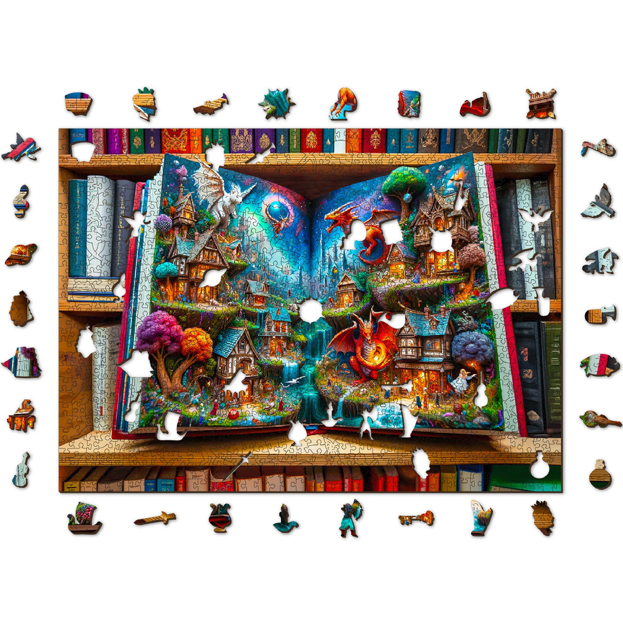 Wooden.City Enchanted Tales 1000 Piece Puzzle, Wooden Puzzles for Adults, Jigsaw Puzzles 1000 Pieces, Made in EU, Size 21.25 X 15.5 in, Magical Jigsaw Puzzle WOODEN.CITY