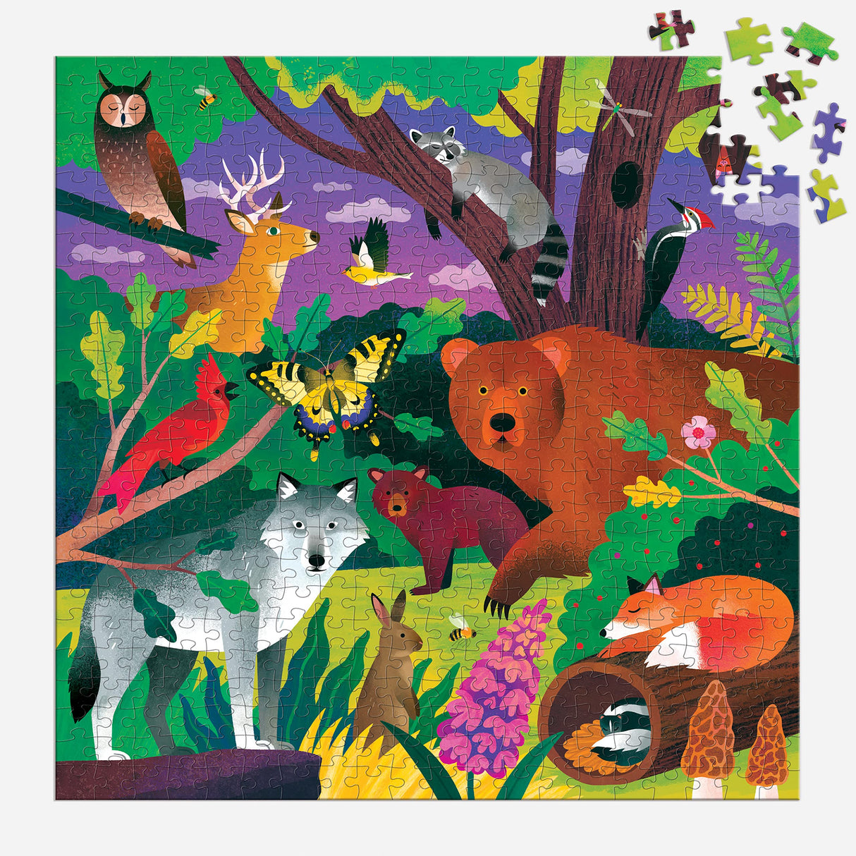 Mudpuppy Forest Illuminated 500 Piece Glow in The Dark Puzzle Mudpuppy