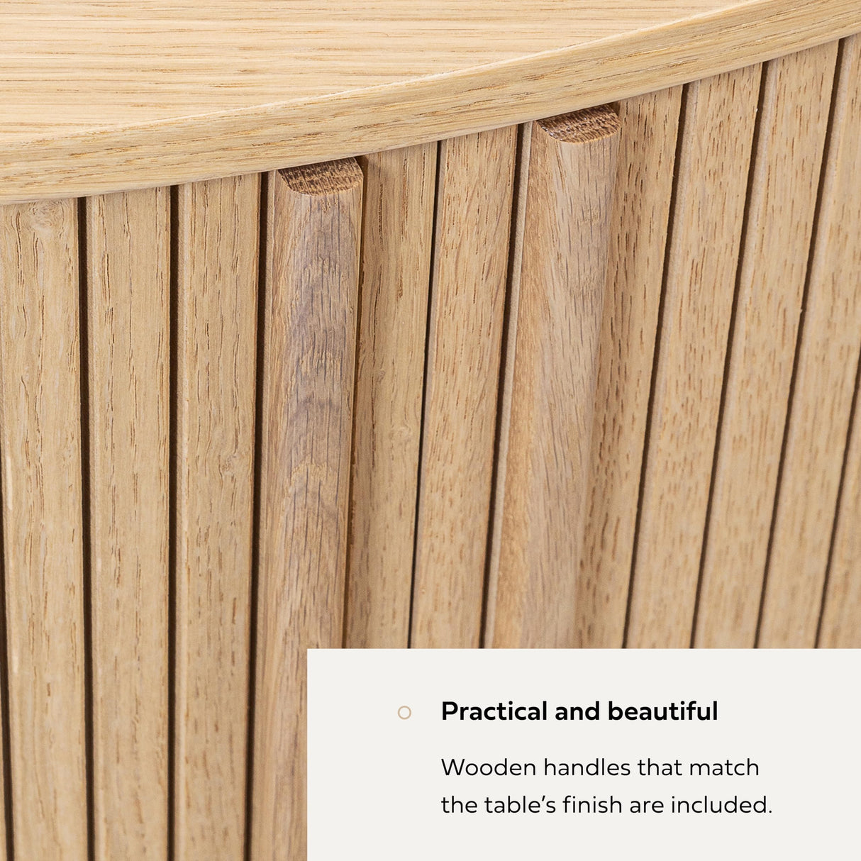 WERMO 35'' Round Coffee Table with Storage and Shelves - Round Center Table for Living Room and Office. Wood Mid Century Modern Coffee Tables for Living Room (Oak) WERMO