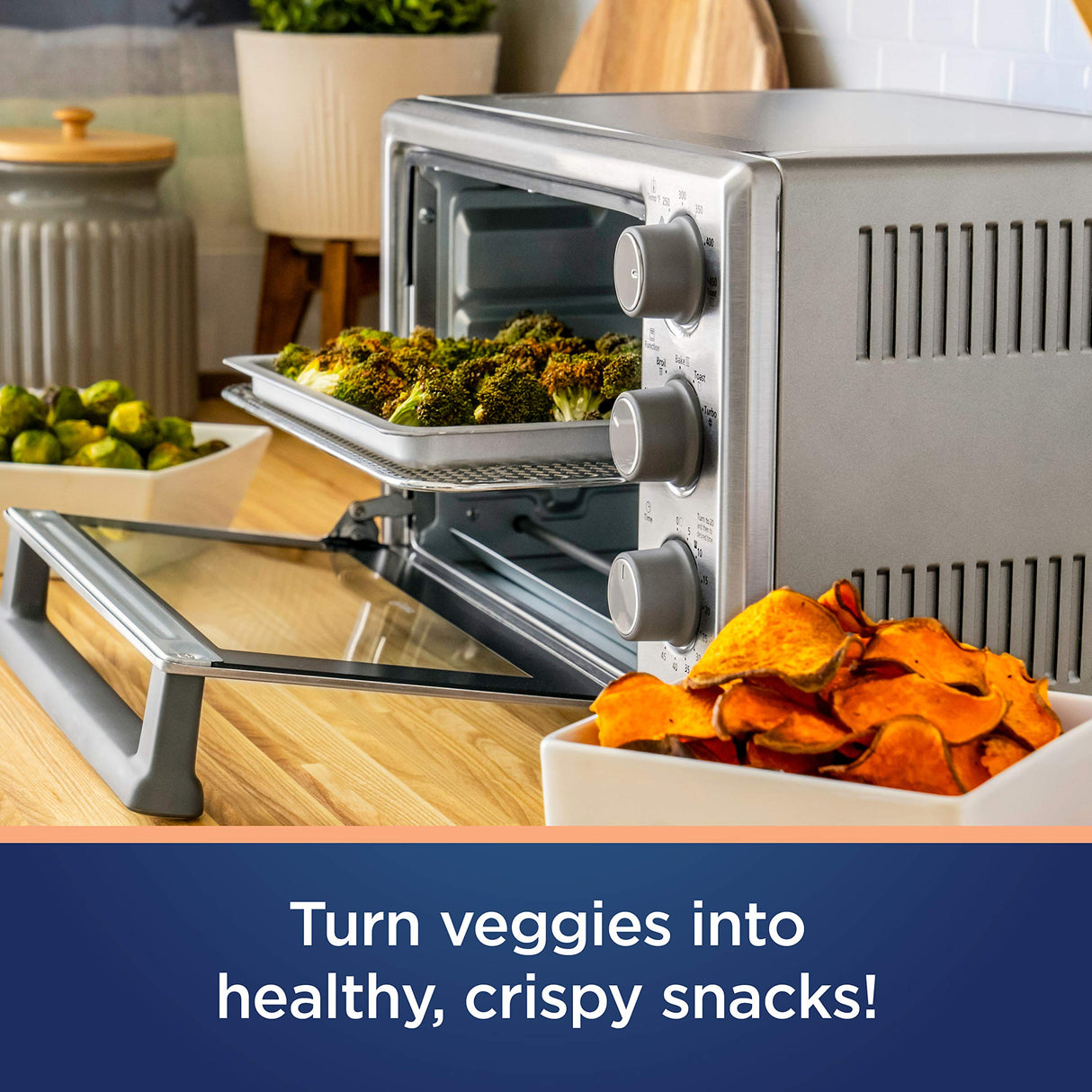 Oster Compact Countertop Oven With Air Fryer, Stainless Steel Oster