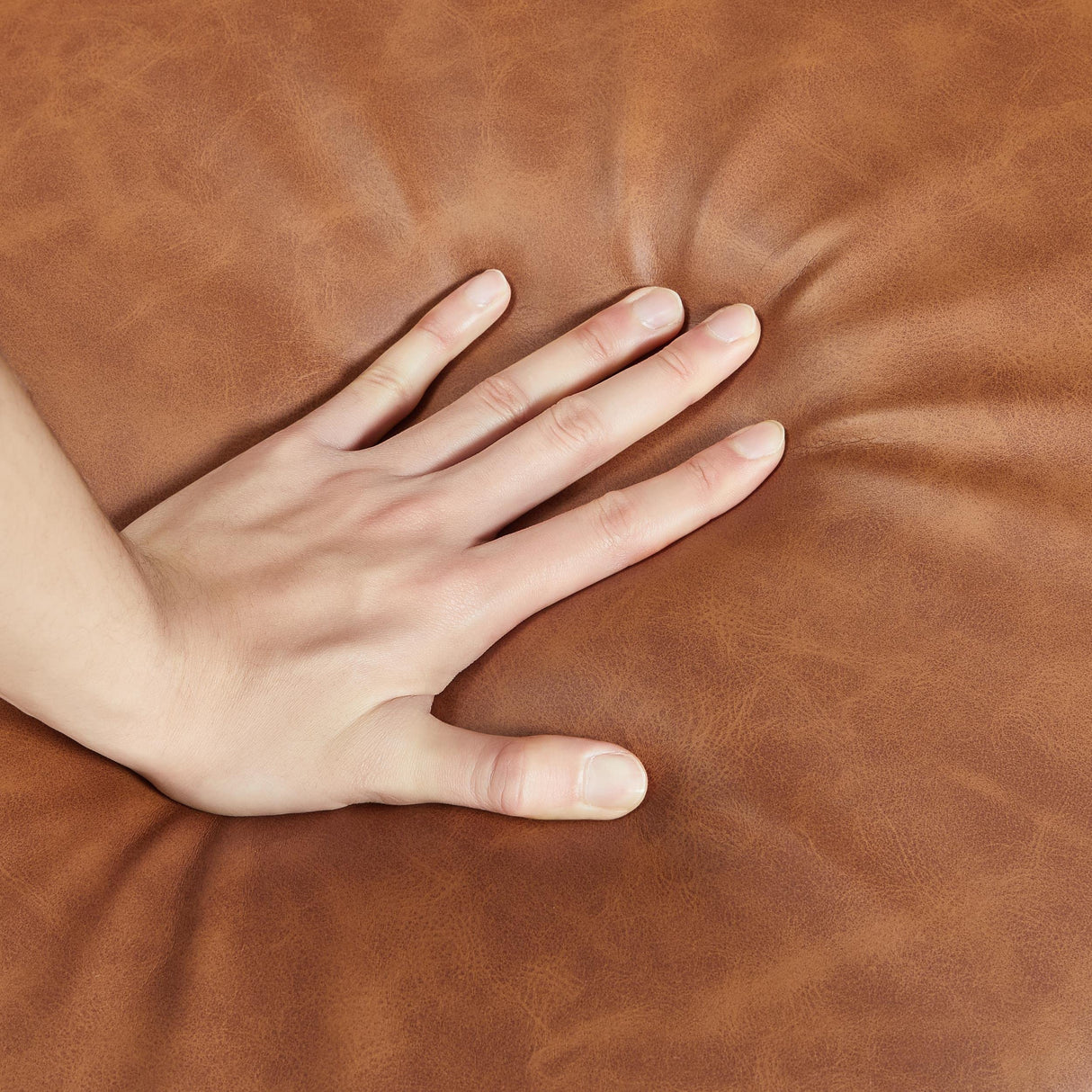 Yaheetech PU Leather Accent Chair, Mid-Century Modern Armchair with Solid Wood Legs, Reading Leisure Chair with High Back for Living Room Bedroom Waiting Room, Light Brown Yaheetech