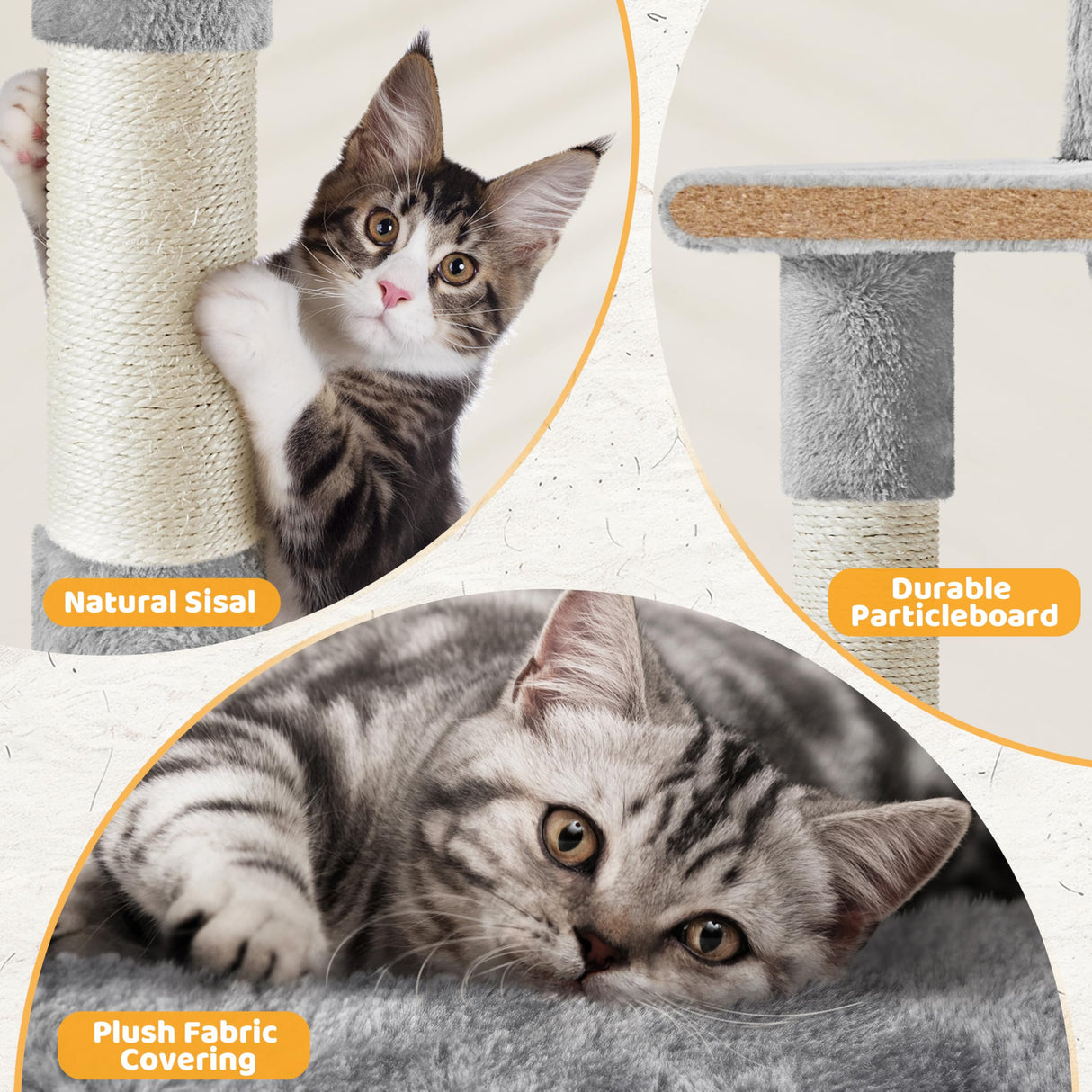 Yaheetech Cat Tree Tower Kitten Condo Scratching Post with Hammock Basket 54in Yaheetech