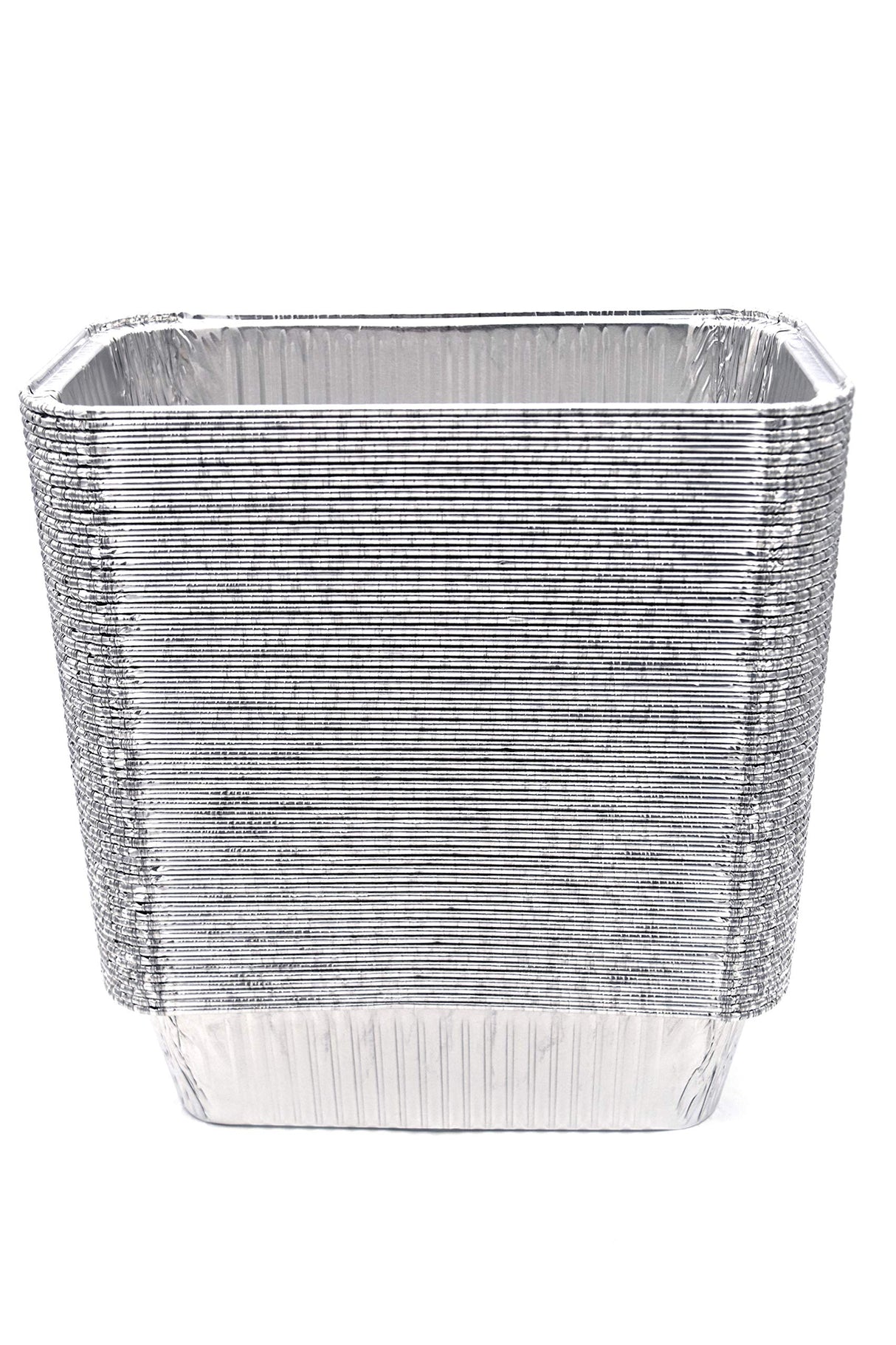 (100 Pack) Premium 2-LB Bread Loaf Baking Pans - 8.5" x 4.5" x 2.5" l Heavy Duty l Disposable Aluminum Foil Tins for Cakes Meatloaf Lasagna Fig & Leaf