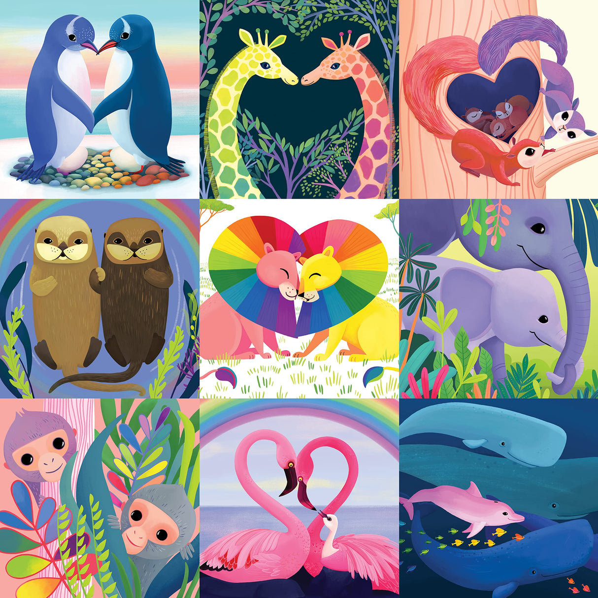 Mudpuppy's Love in The Wild 500 Piece Family Puzzle, Highlighting Love Found in The Animal Kingdom, Bright Artwork for Hours of Puzzling Fun, Perfect for Ages 8+, Puzzle Image Insert Included Mudpuppy