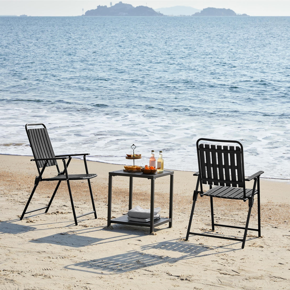 Yaheetech Folding Patio Chair Set of 8, Outdoor Dining Chair with Armrests, Plastic Patio Chair for Porch, Deck, Garden, Backyard, No Assembly Black Yaheetech