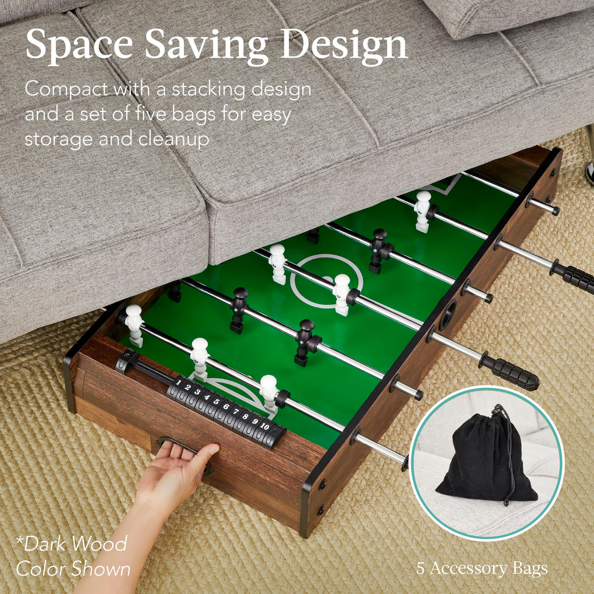 Best Choice Products 11-in-1 Kids Combo Game Table Set w/Ping Pong, Foosball, Air Hockey, Shuffleboard, Bowling, 5 Accessory Bags - Light Wood Best Choice Products