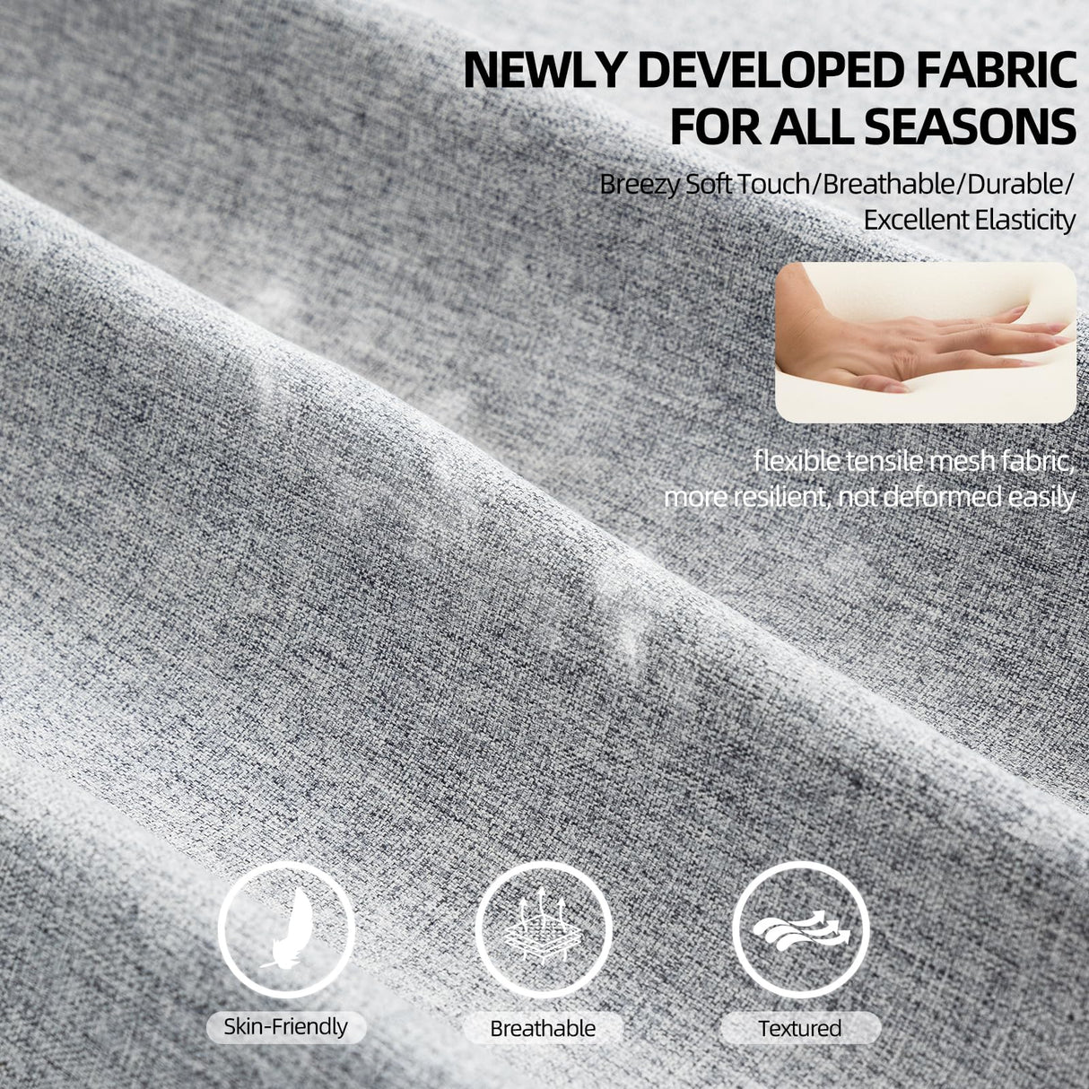 Mondschein Gaming Chair with Pocket Spring, Fabric Office Chair Massage Computer Chair with Footrest, High Back Ergonomic Reclining Desk Chair Racing Game PC Chair Adjustable Armrest Headrest (Grey) Mondschein