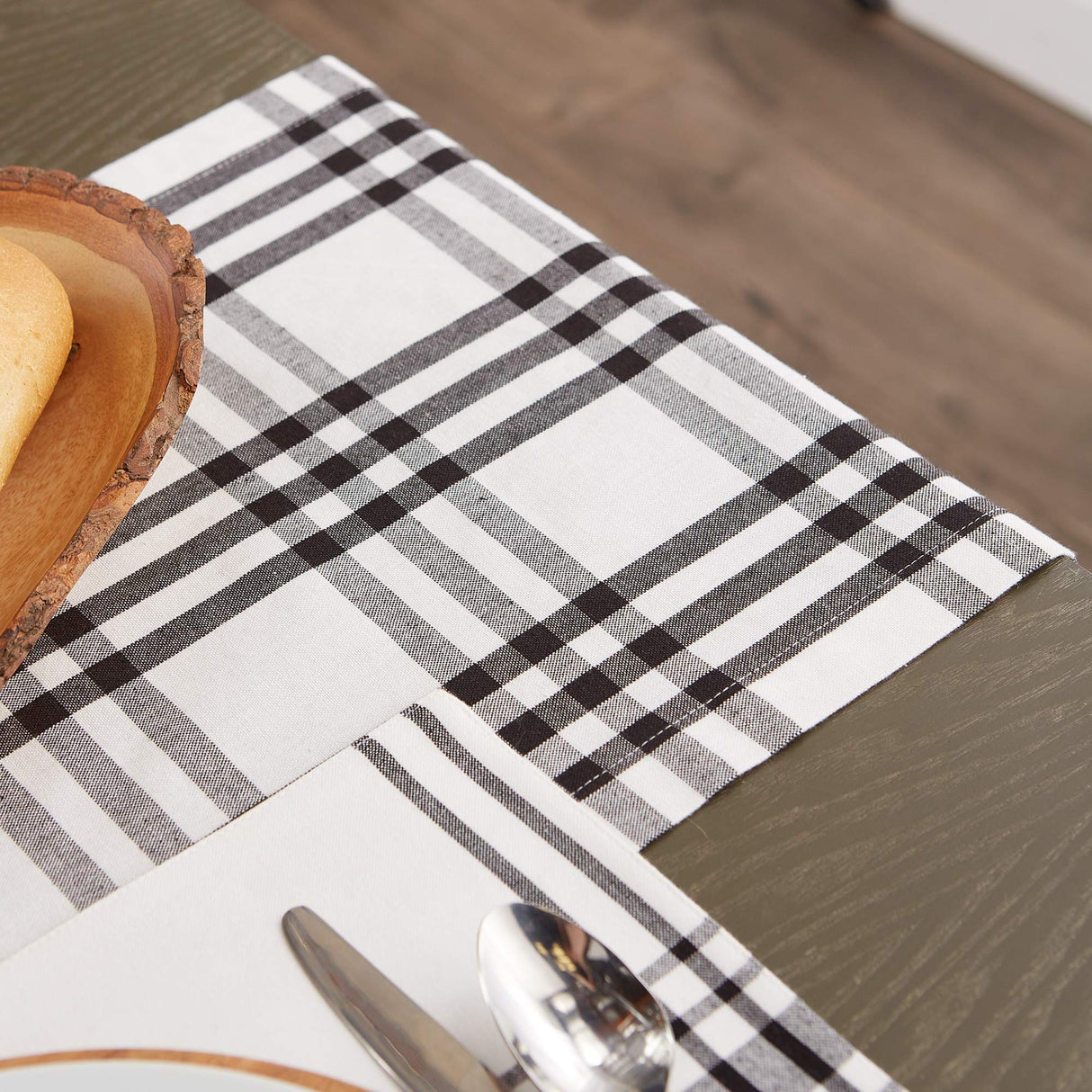 DII Home Sweet Farmhouse Plaid Tabletop Collection, Table Runner, 14x72, Black DII