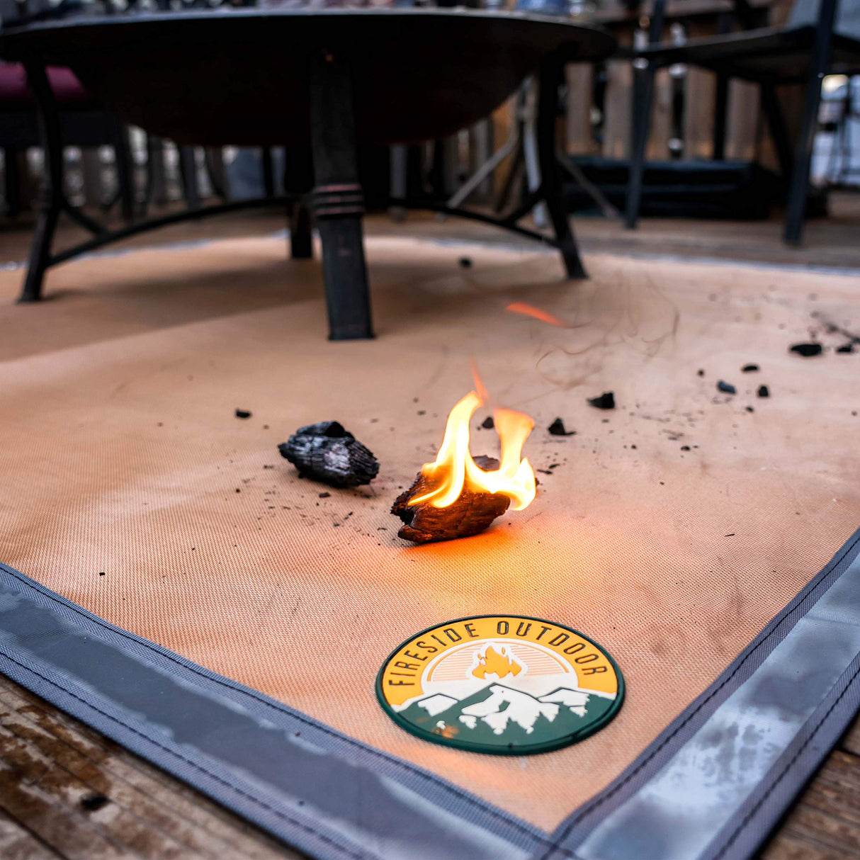 Fireside Outdoor Fire Pit Mats for Under Fire Pit - Grill Mats for Outdoor Grill, Fire Mat for Deck Protection, Fireproof Mat for Under Fire Pit, Outdoor Firepit Mat for Safe Use - Ember Mat, 67"x60" Campfire Defender Protect Preserve